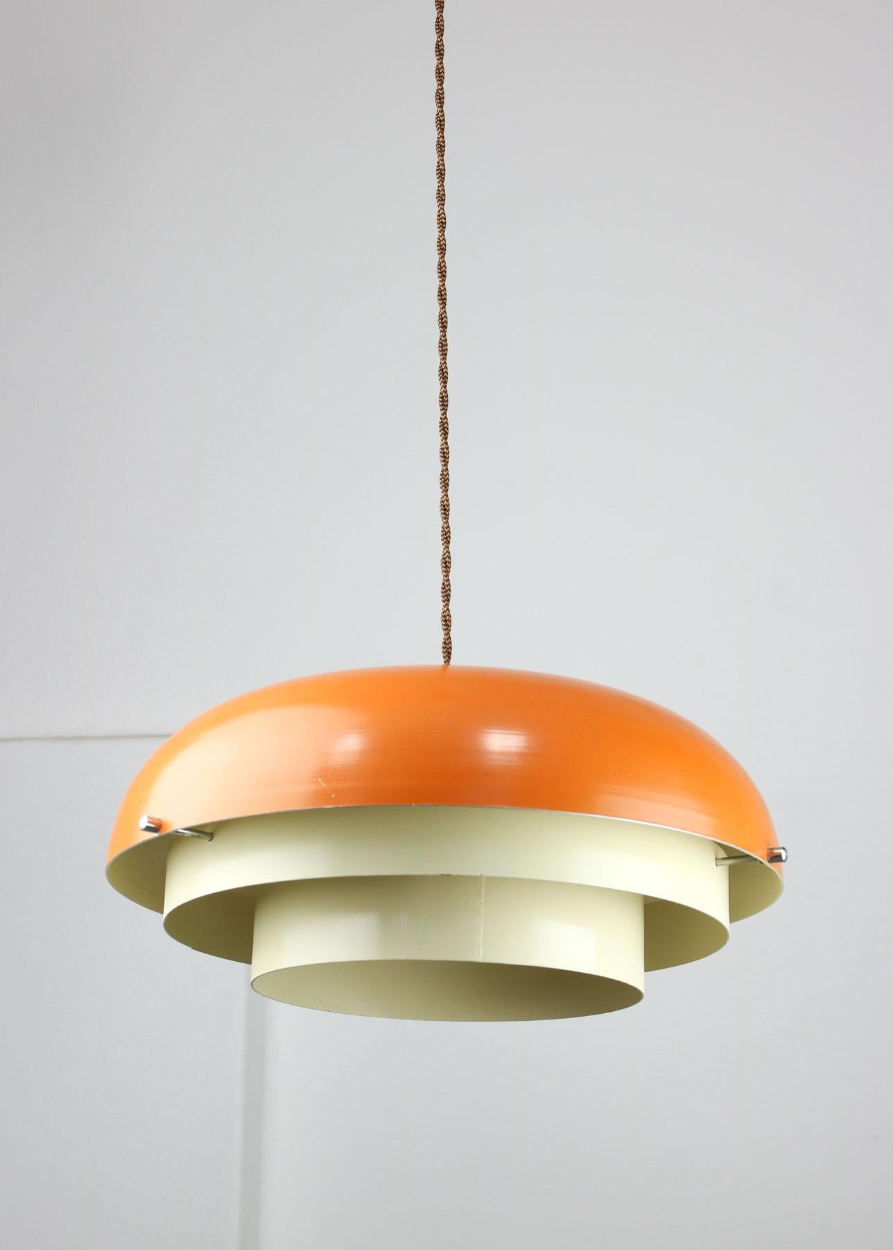 Mid-century Danish Metal Cascade Pendant Lamp For Sale 5