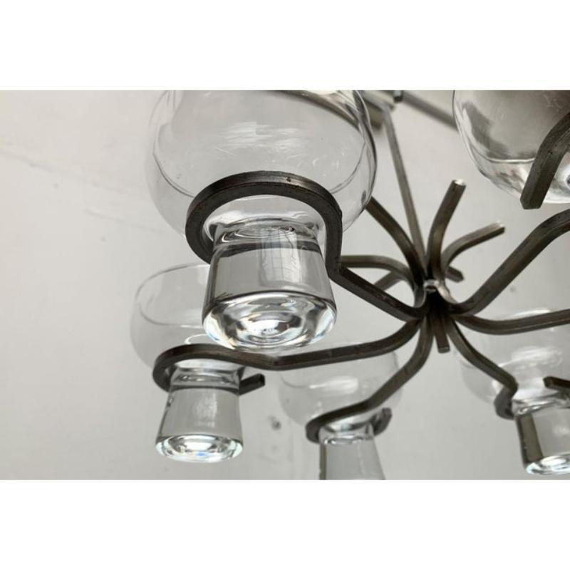 Mid-Century Danish Metal & Glass Candleholder Pendant, 1960s For Sale 6