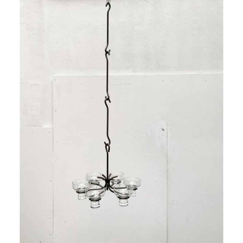 Mid-Century Danish Metal and Glass Candleholder Pendant, 1960s, in Very Good conditions. Designed 1960 to 1969
Up to 250V (Europe/UK Standard).The wiring of this item may be original and might need replacement, if not specified