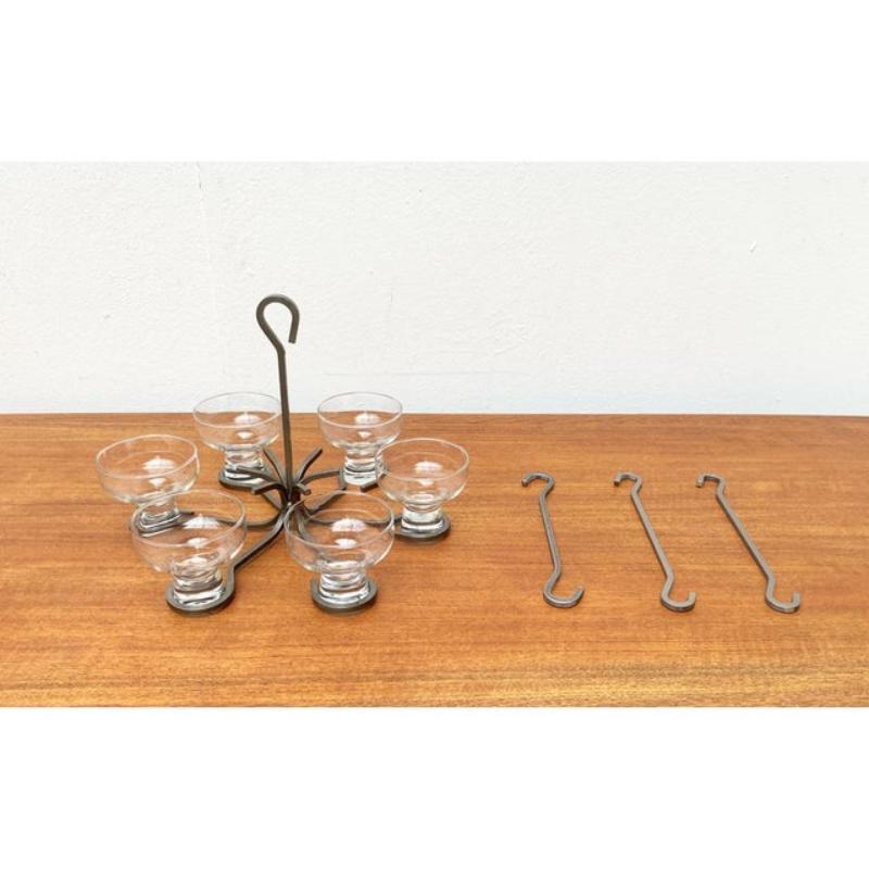 Mid-Century Modern Mid-Century Danish Metal & Glass Candleholder Pendant, 1960s For Sale