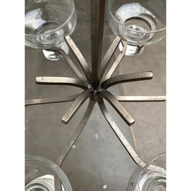 20th Century Mid-Century Danish Metal & Glass Candleholder Pendant, 1960s For Sale