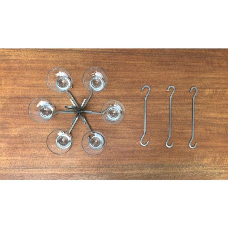 Mid-Century Danish Metal & Glass Candleholder Pendant, 1960s For Sale 1
