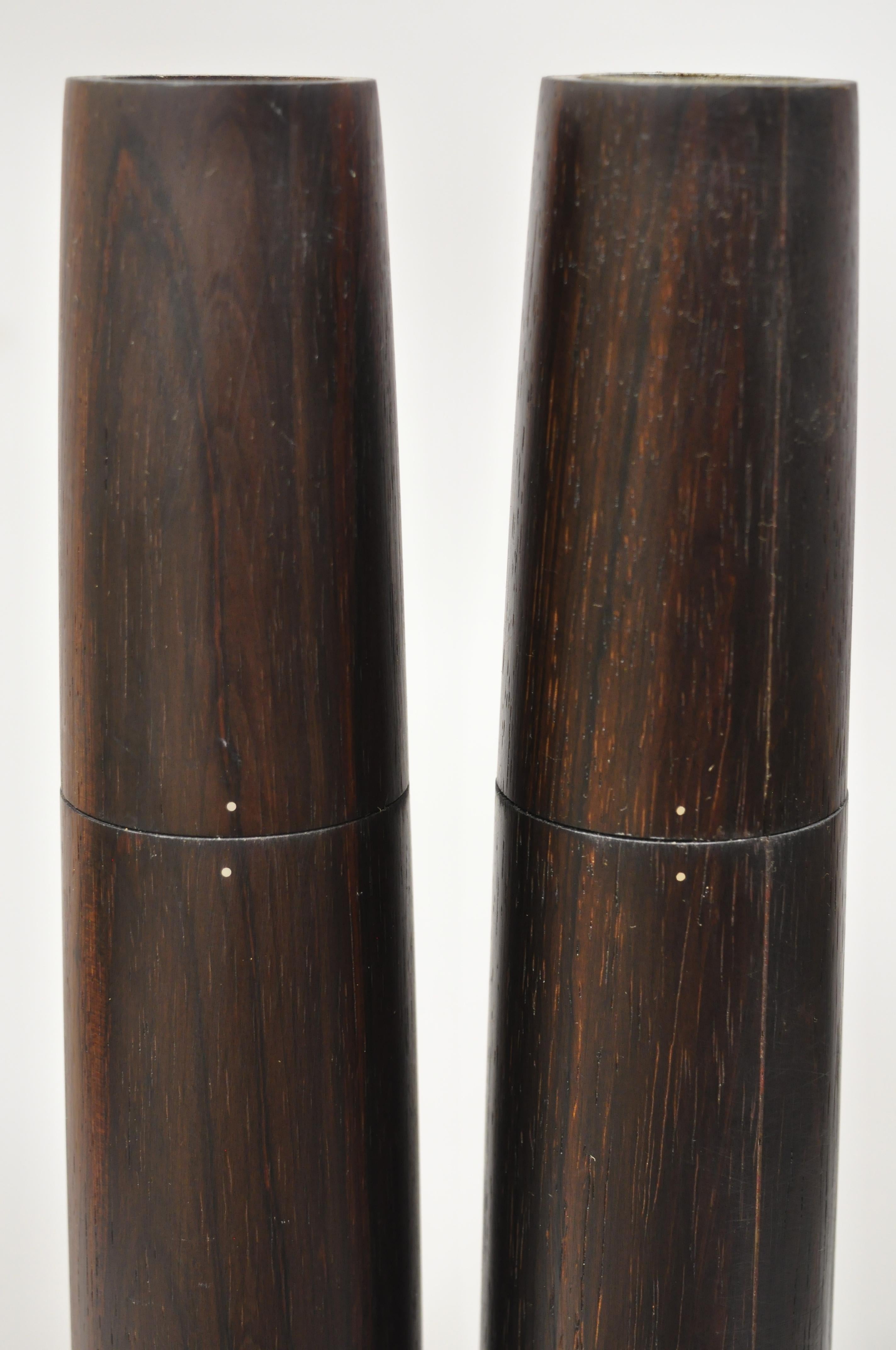 Mid Century Danish Modern 1964 Ronson Varaflame Rosewood Candlesticks - a Pair 6