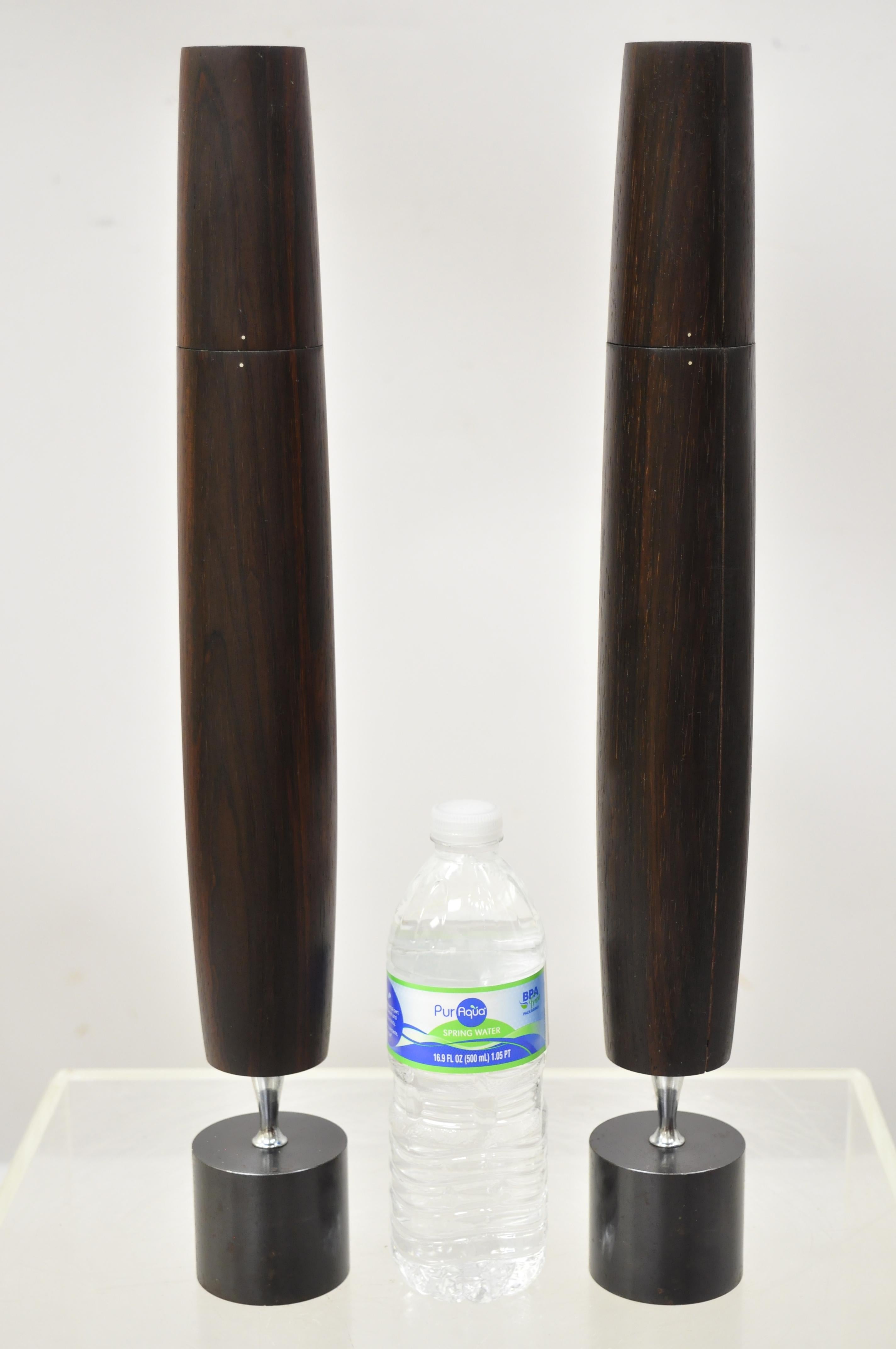 Mid Century Danish Modern 1964 Ronson Varaflame Rosewood Candlesticks - a Pair 3