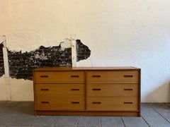 Mid century danish modern 2 tone teak 6 drawer dresser