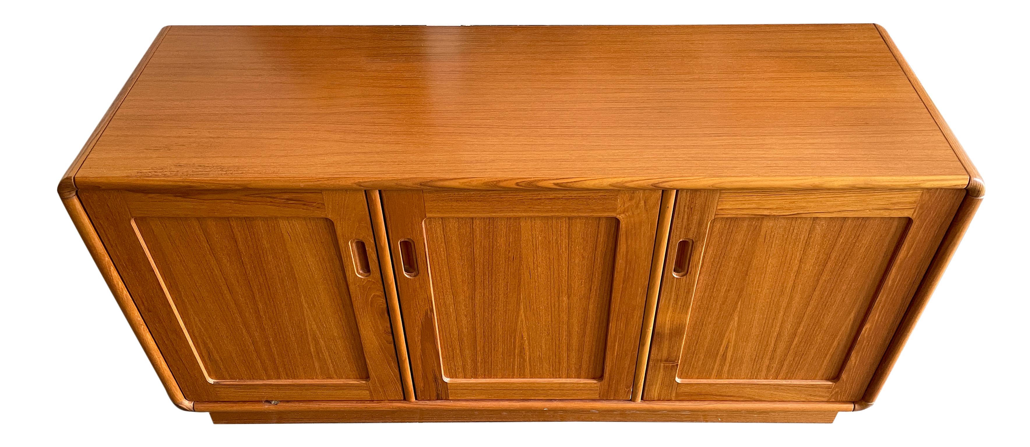 Mid-Century Modern Mid Century Danish Modern 3 Door Teak Credenza Rounded Corners 6 Shelves
