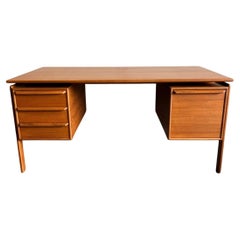 Mid century danish modern 4 drawer teak desk