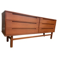 Mid century Danish modern 6 drawer long low dresser Nils Jonsson