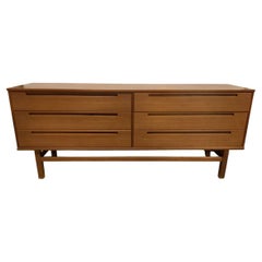 Mid century Danish modern 6 drawer long low dresser Nils Jonsson
