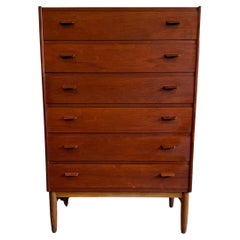 Commode moderne danoise du milieu du siècle en teck à 6 tiroirs d'Ejvind A. Johansson