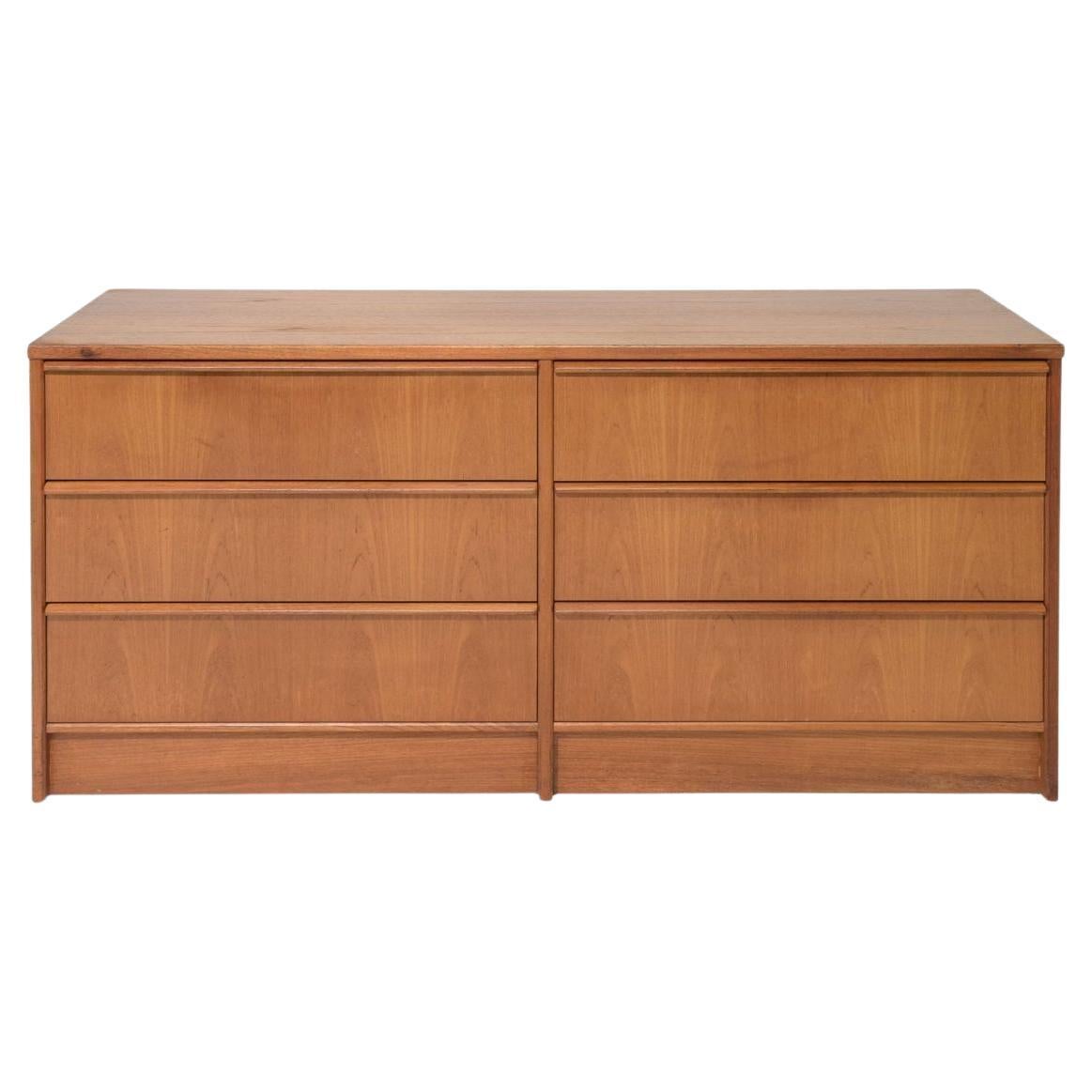 Mid century danish modern 6 drawer teak dresser