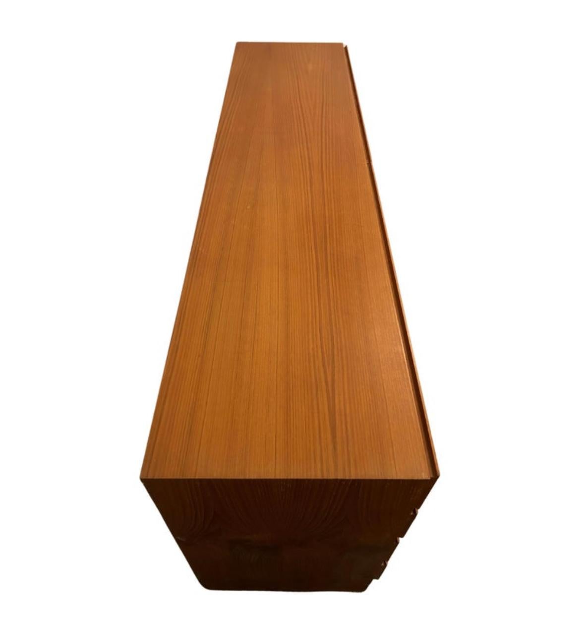 Mid-20th Century Mid Century Danish Modern 8 Drawer Teak Dresser Credenza by Arne Wahl Iversen