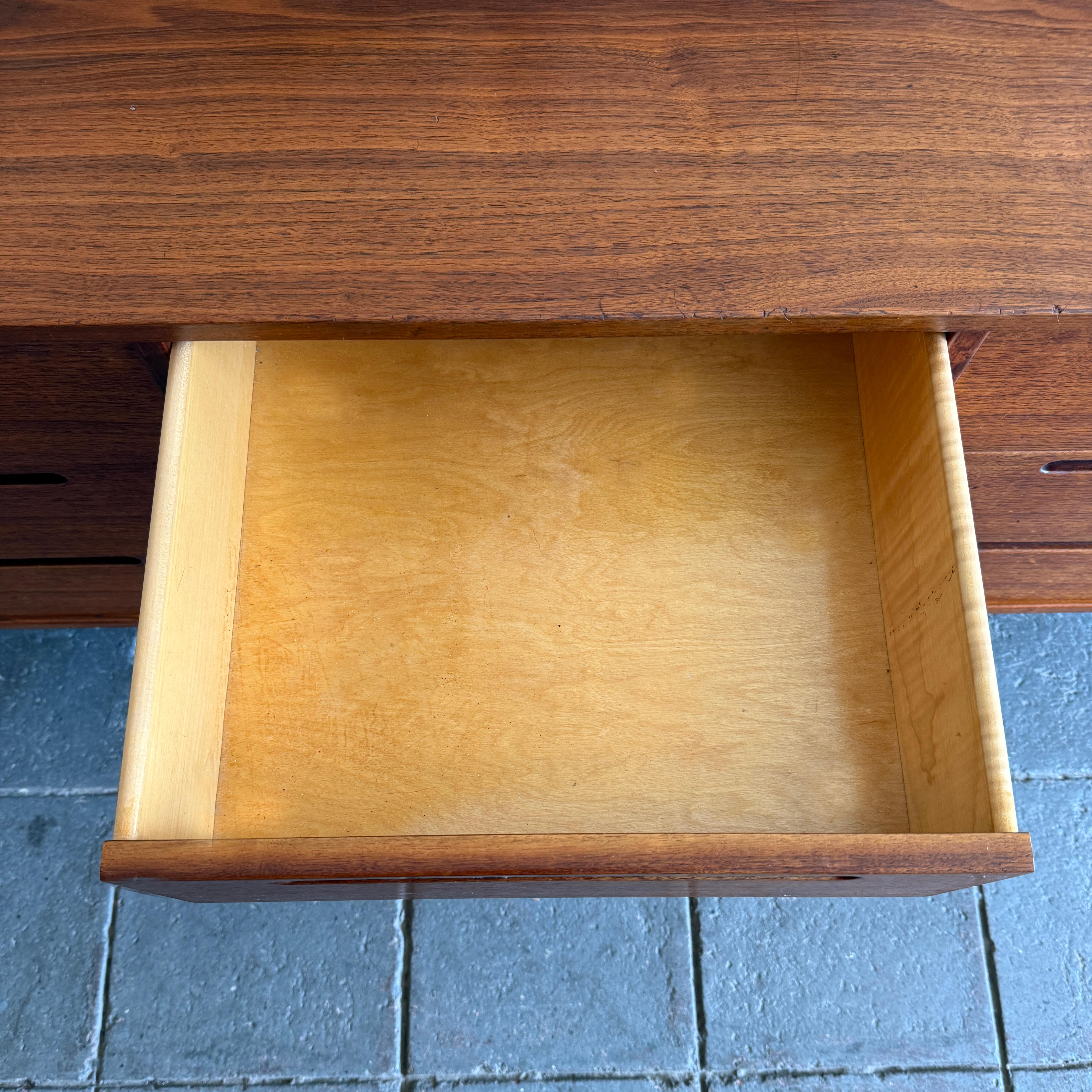 Rare Mid century Danish modern 9 drawer long low dresser credenza Nils Jonsson For Sale 1