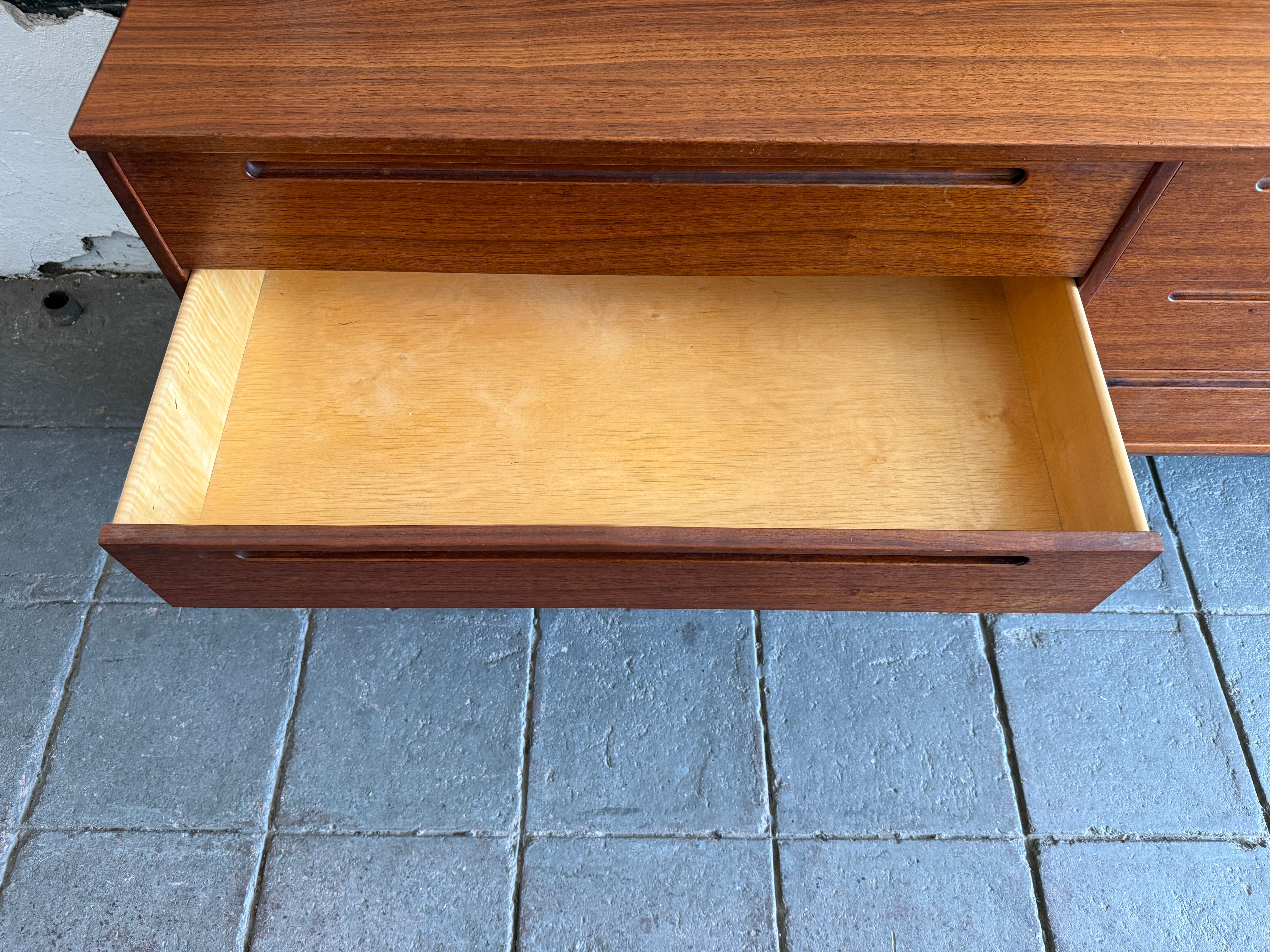 Rare Mid century Danish modern 9 drawer long low dresser credenza Nils Jonsson For Sale 2