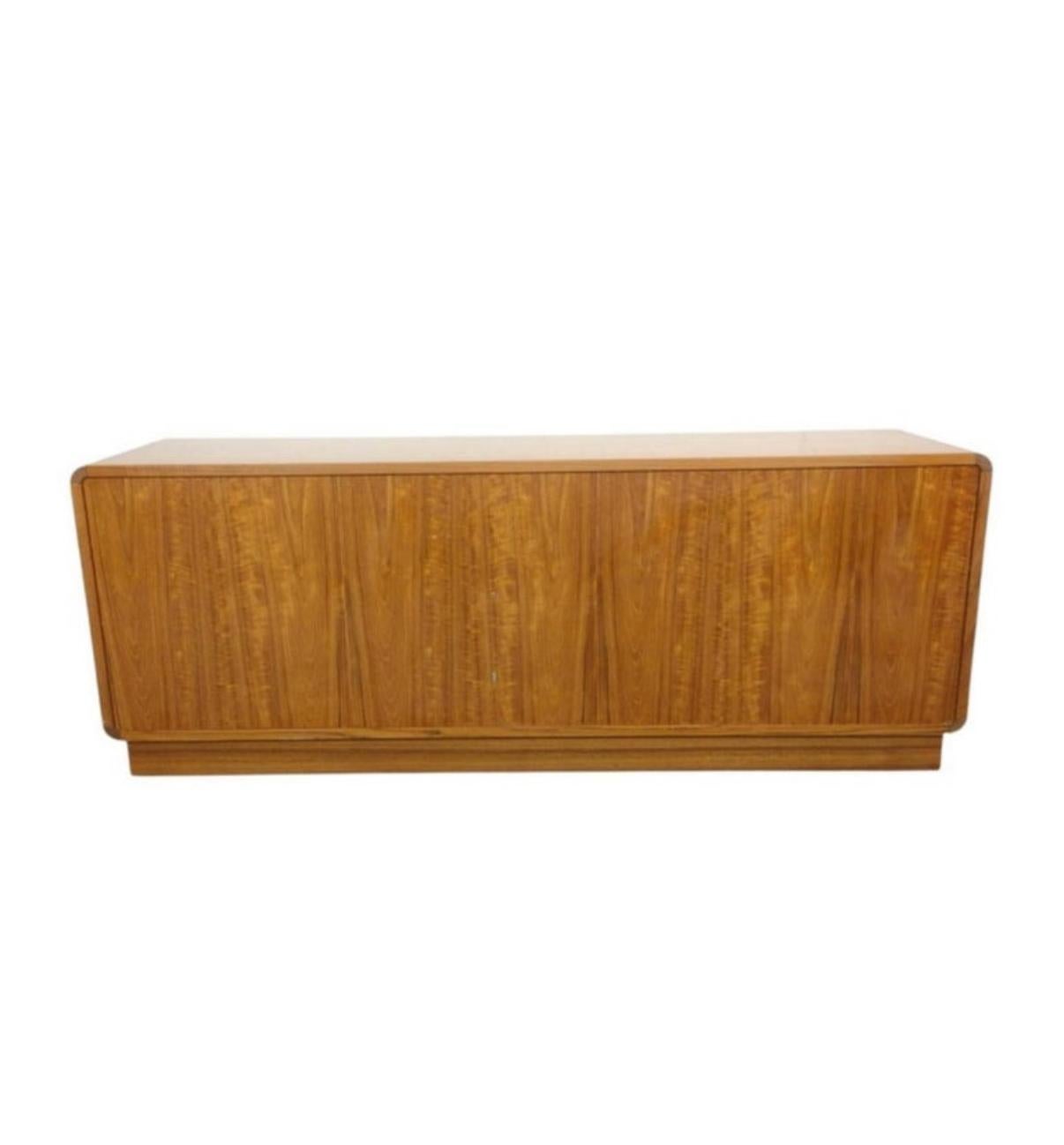 Late 20th Century Mid Century Danish Modern 9 Drawer Teak Dresser Credenza Rounded Corners