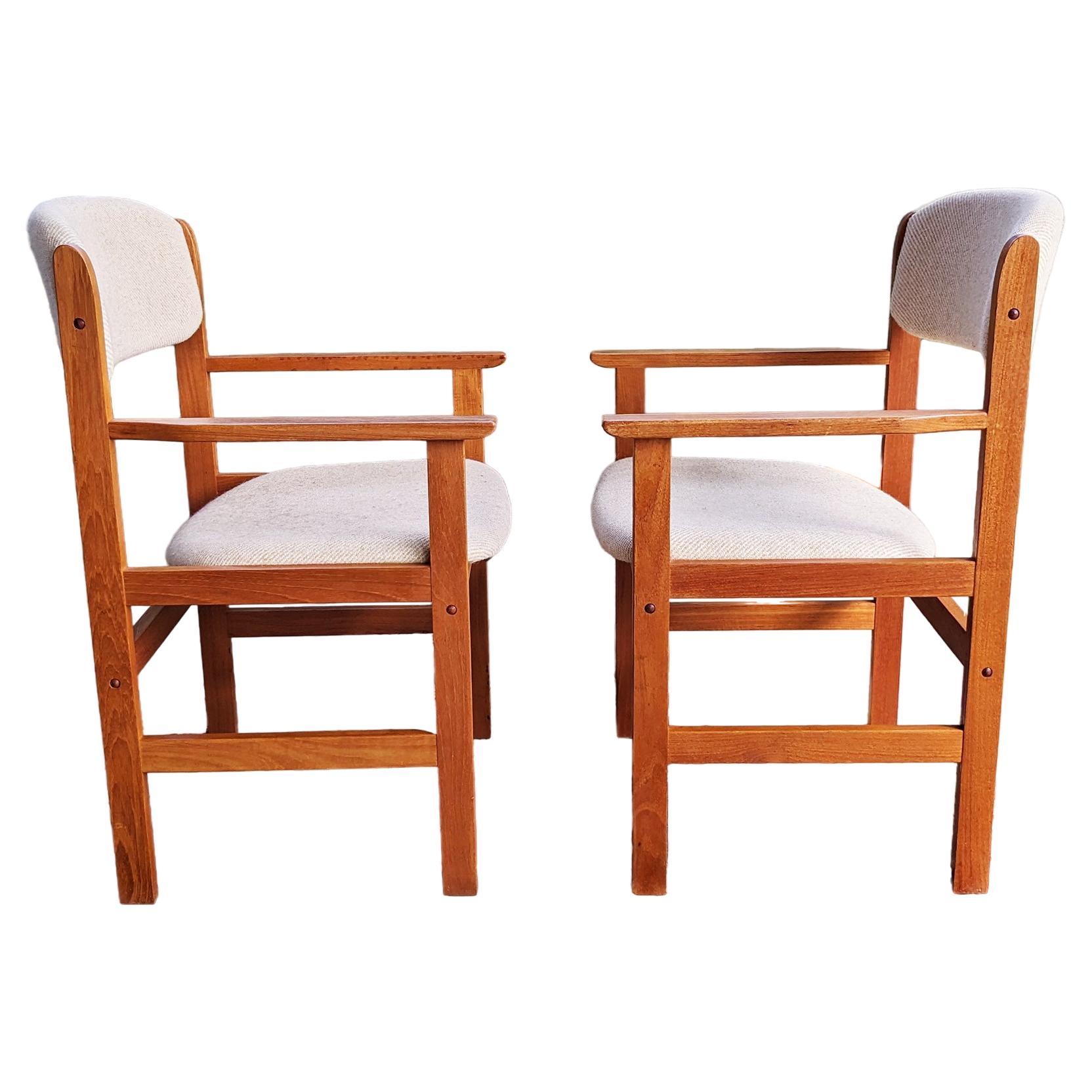 Mid-Century Danish Modern Accent Side Captain Lounge Chairs by Benny Linden Desi For Sale
