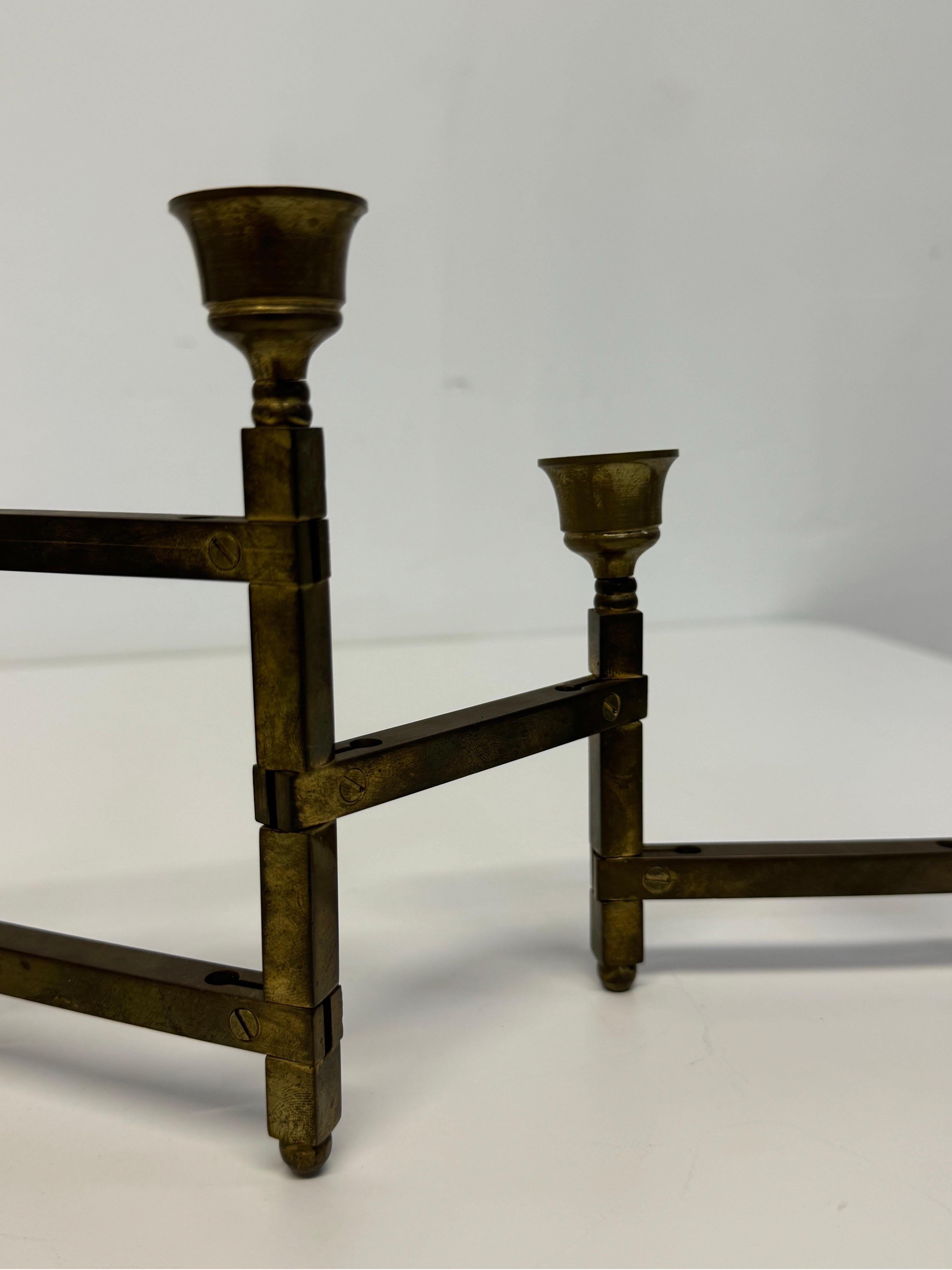 Portacandele regolabile in ottone danese moderno di metà secolo, anni '60 in vendita 4