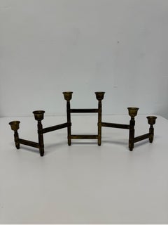 Portavelas ajustable de latón, moderno danés de mediados de siglo, años 60