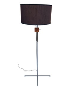 Mid Century Danish Modern Adjustable Height Floor Lamp in Rosewood & Chrome