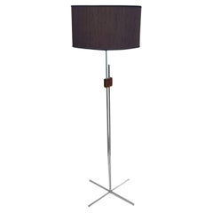 Mid Century Danish Modern Adjustable Height Floor Lamp in Rosewood & Chrome