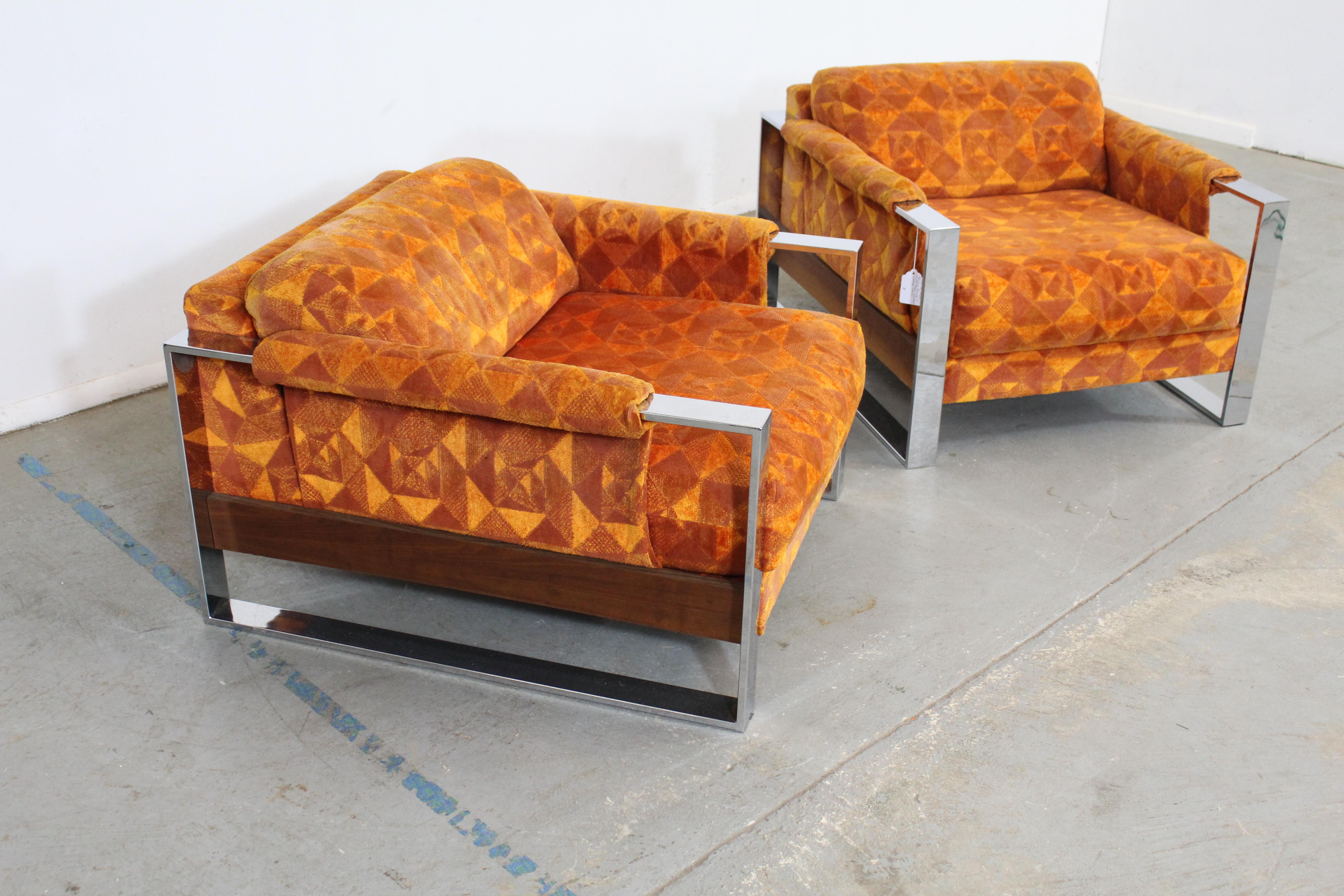 Mid-Century Modern Mid-Century Danish Modern Adrian Pearsall Chrome Craft Associates Lounge Chairs