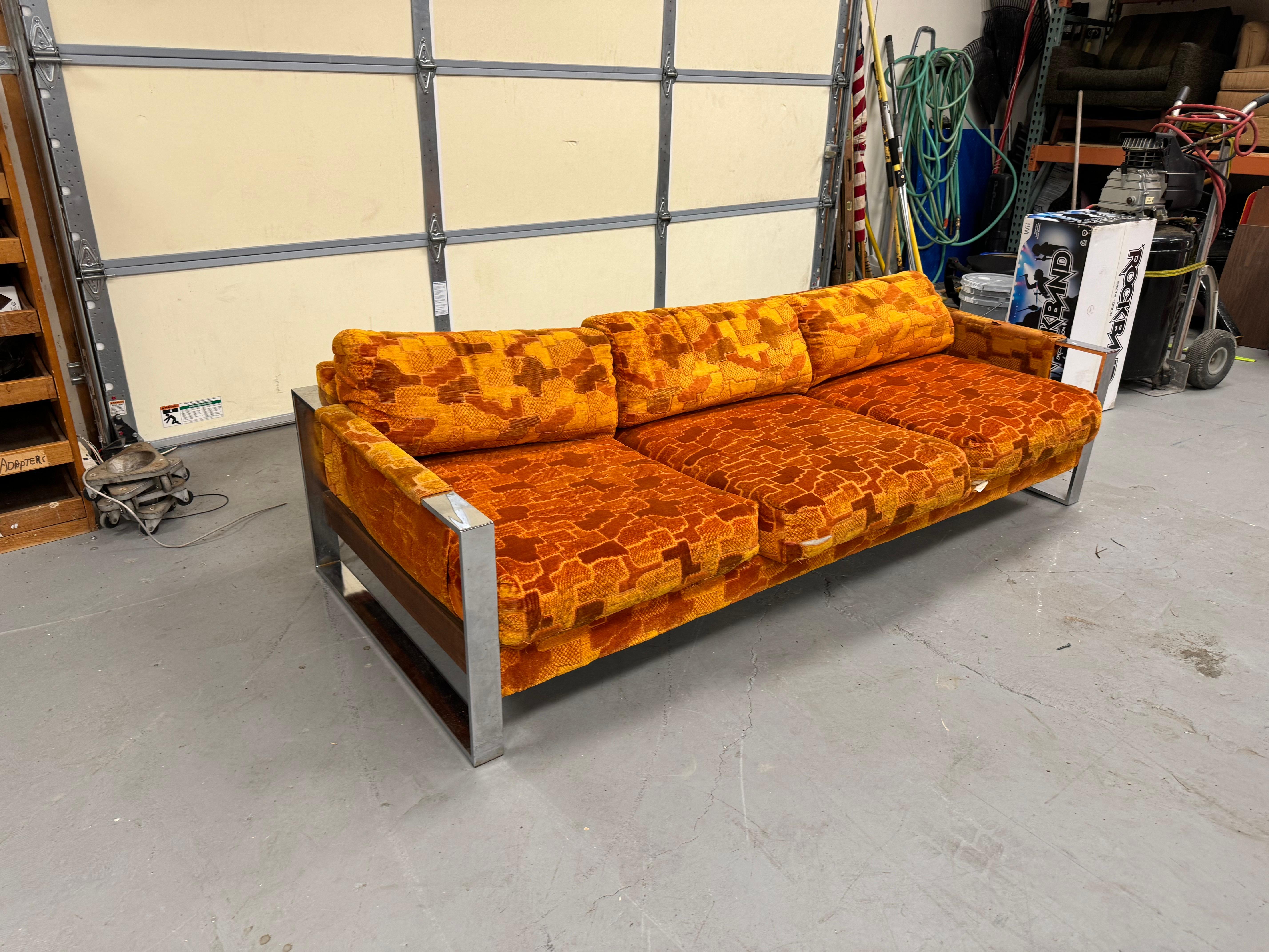 Mid-Century Modern Mid Century Danish Modern Adrian Pearsall Chrome Craft Associates Sofa
