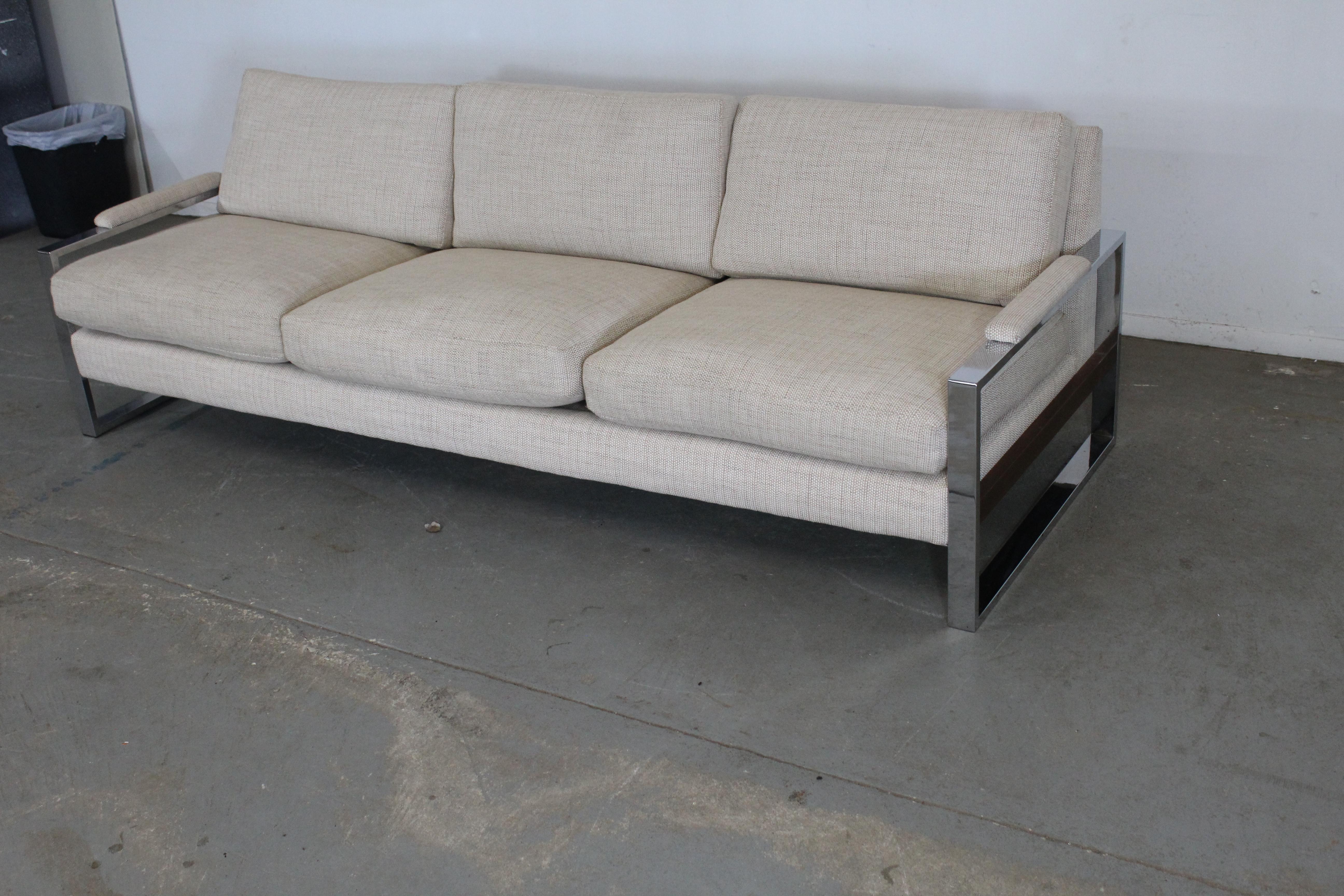 Mid-Century Danish Modern Adrian Pearsall Chrome Craft Associates Sofa 2