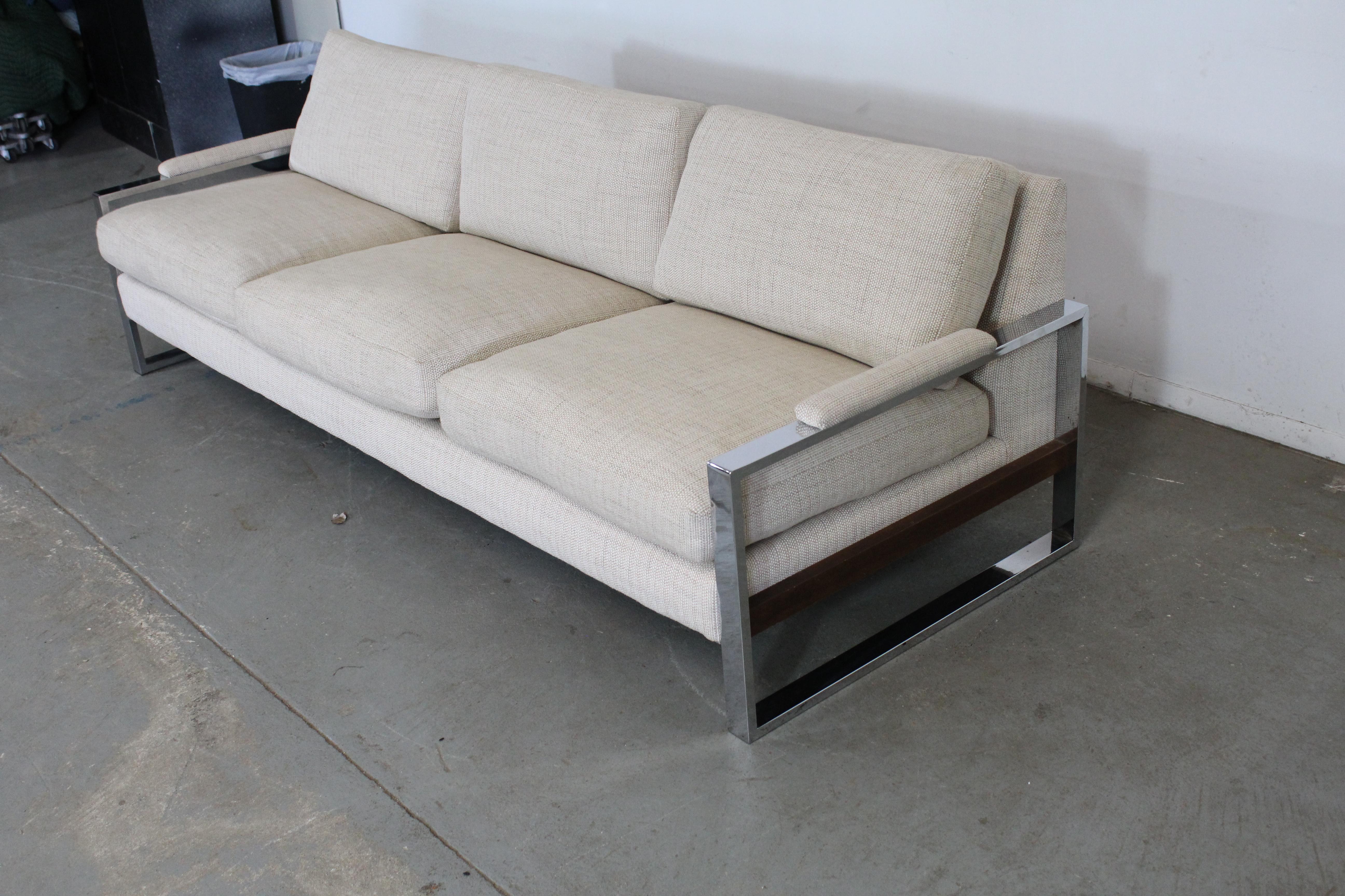 Mid-Century Danish Modern Adrian Pearsall Chrome Craft Associates Sofa 3