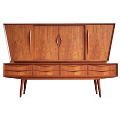 Mid Century Danish Modern Angled Teak Cabinet