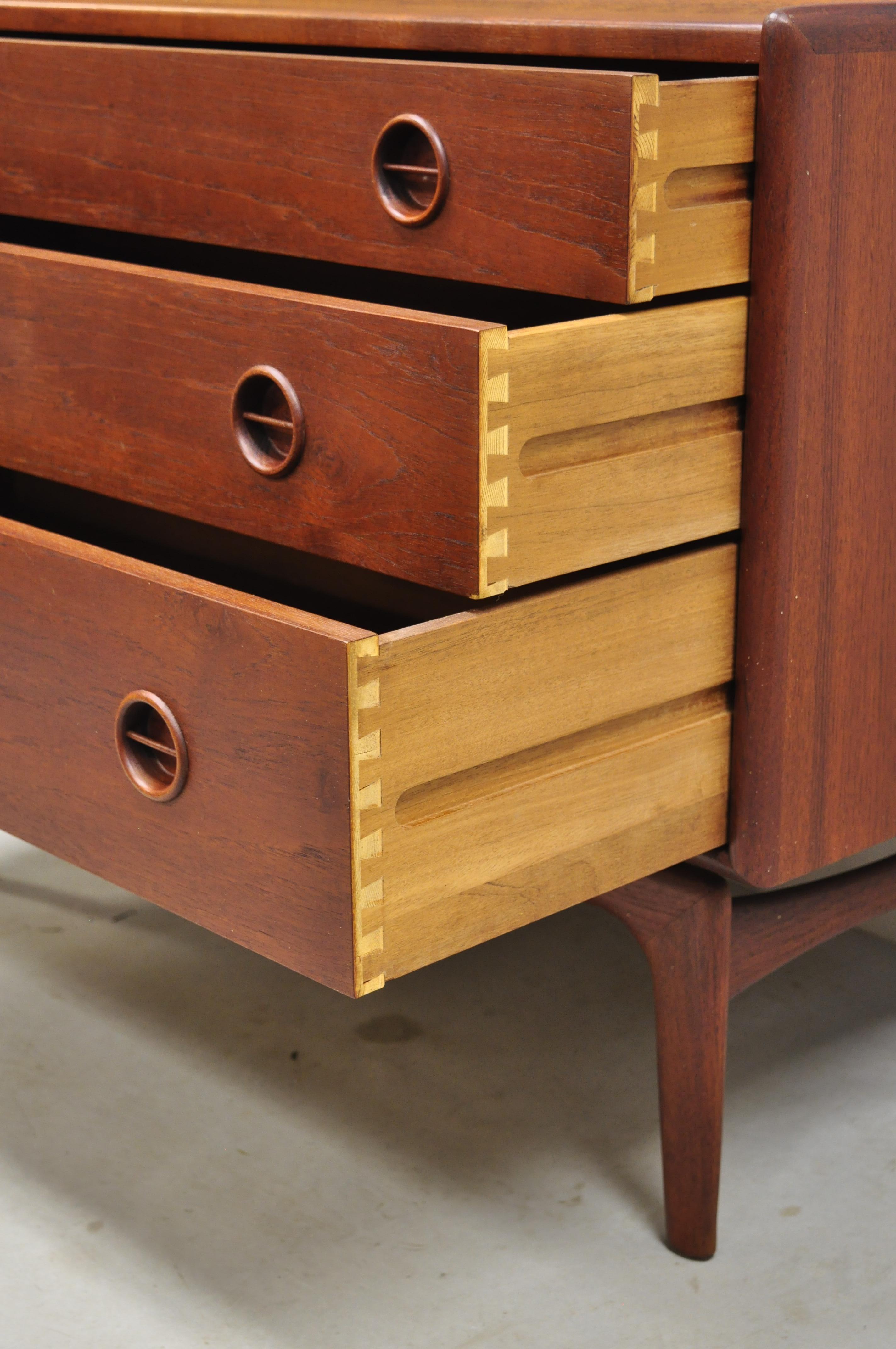 Mid Century Danish Modern Arne Hovmand Olsen MK Teak Drop Front Secretary Desk For Sale 5