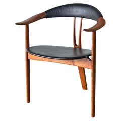 Mid Century Danish Modern Arne Hovmand Olsen Three Leg Lounge Chair