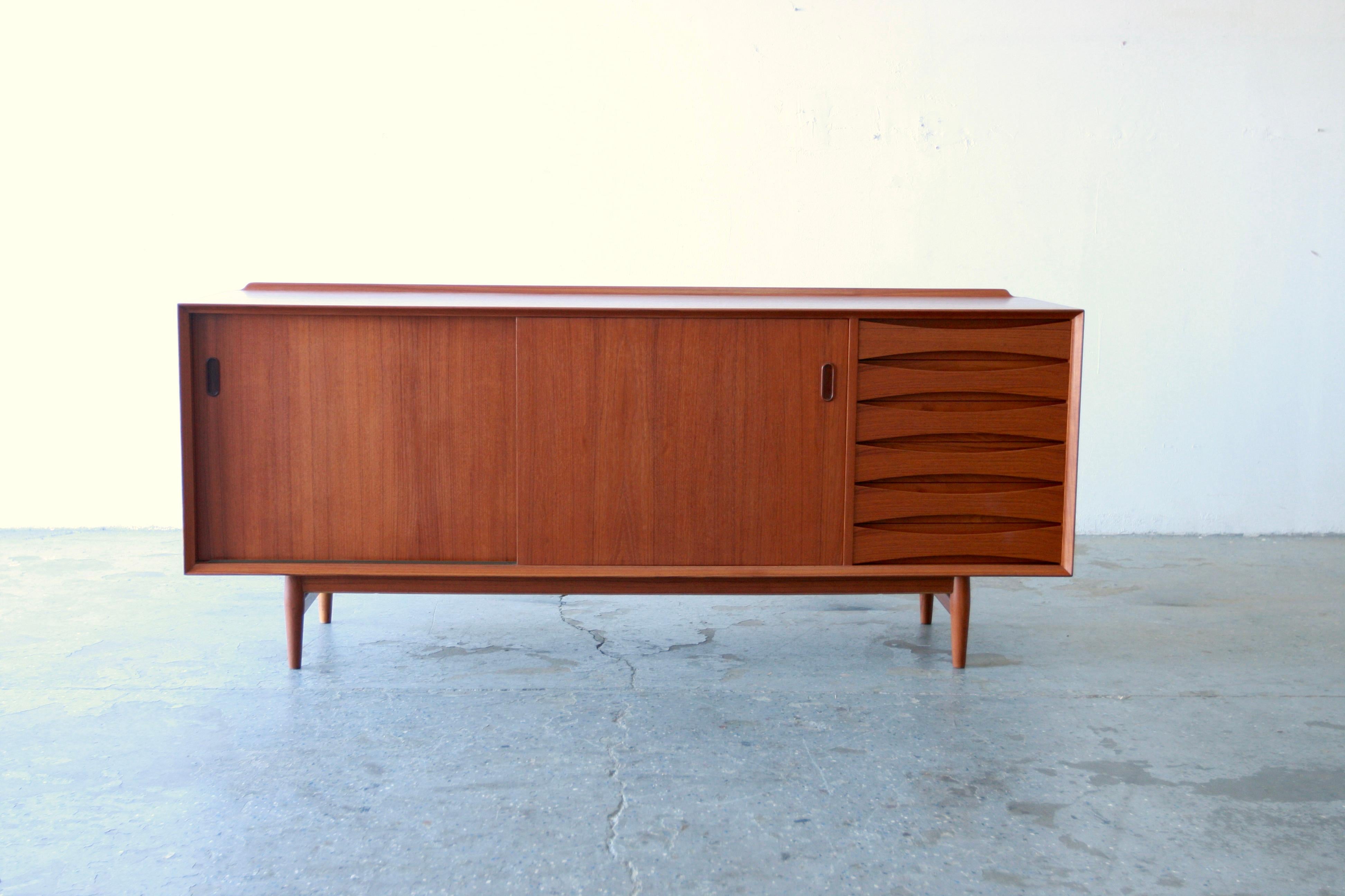 mid century teak credenza