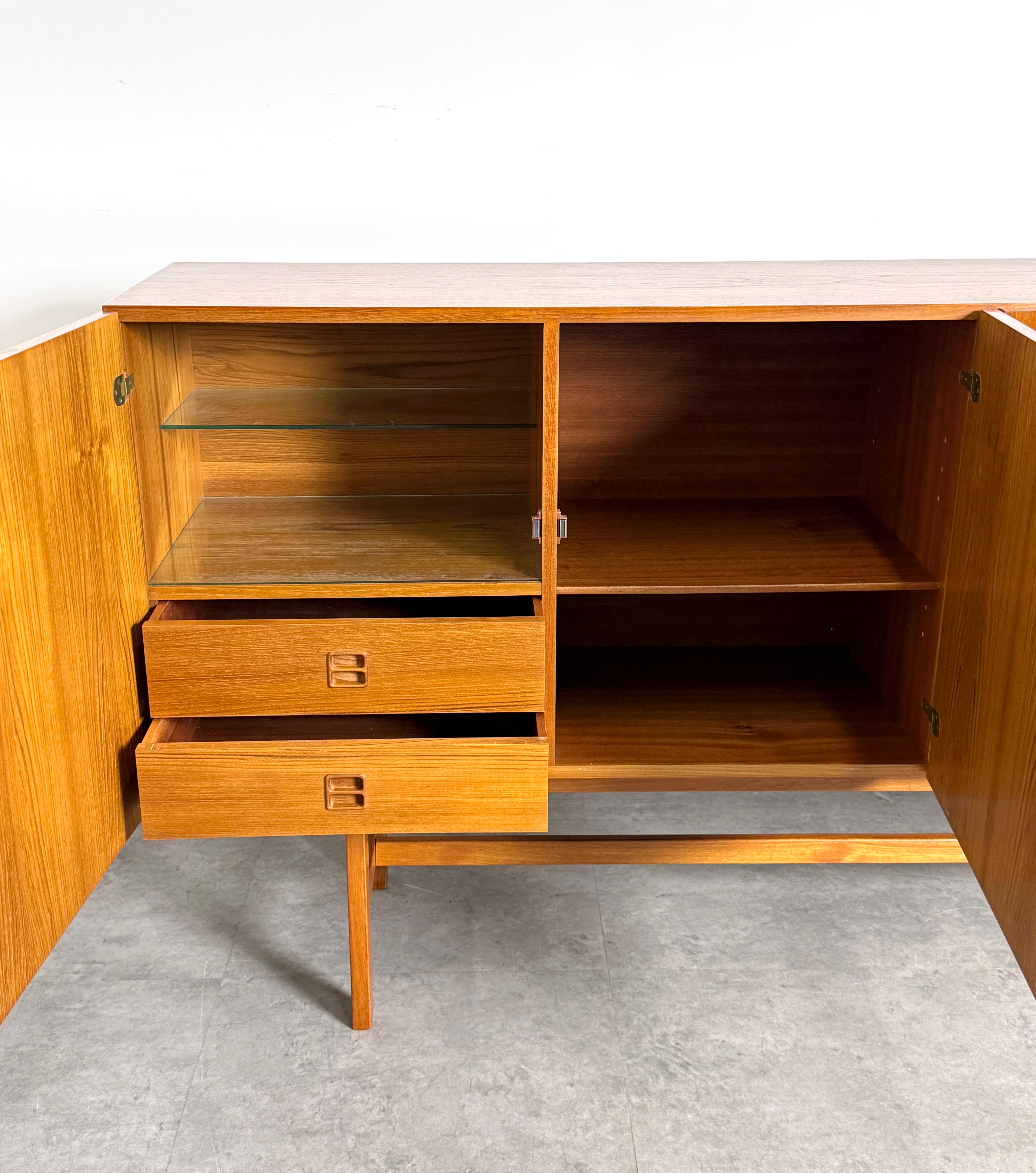 Arne Vodder Teak Credenza Highboard Cabinet Mid Century Danish Modern 1960s For Sale 1