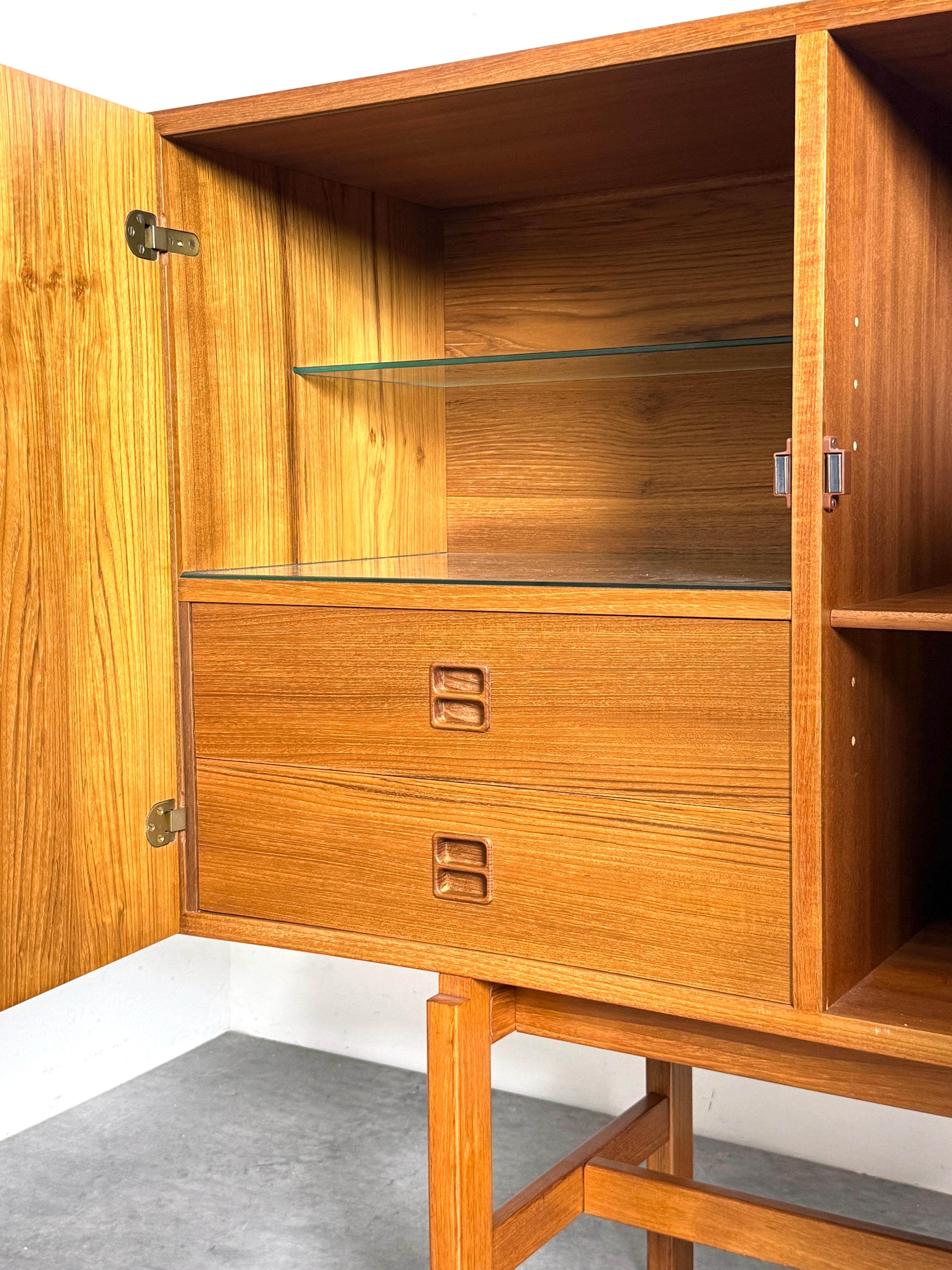 Arne Vodder Teak Credenza Highboard Cabinet Mid Century Danish Modern 1960s For Sale 2