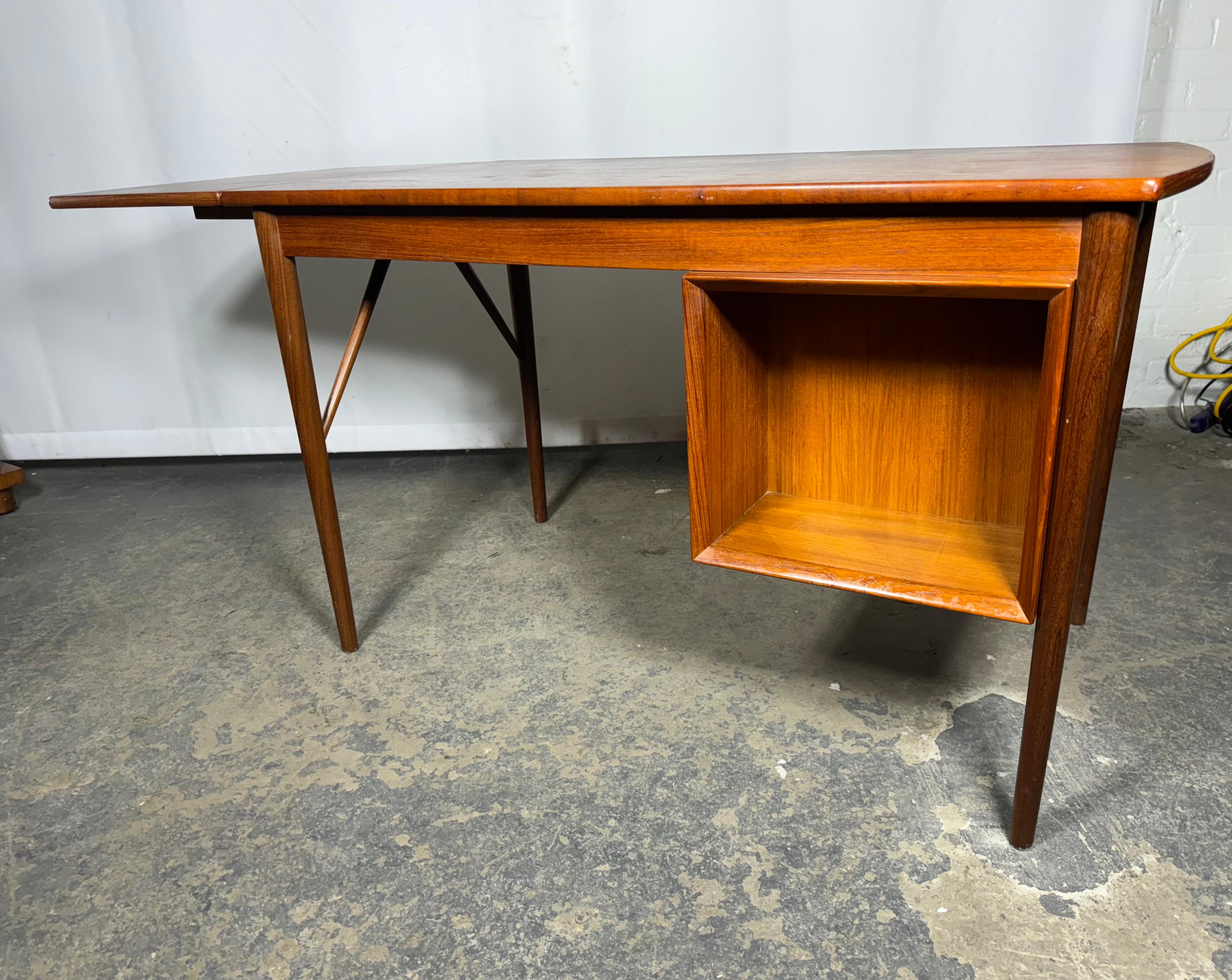 Mid-20th Century Mid Century Danish Modern Arne Vodder Teak Drop Leaf Desk / Denmark