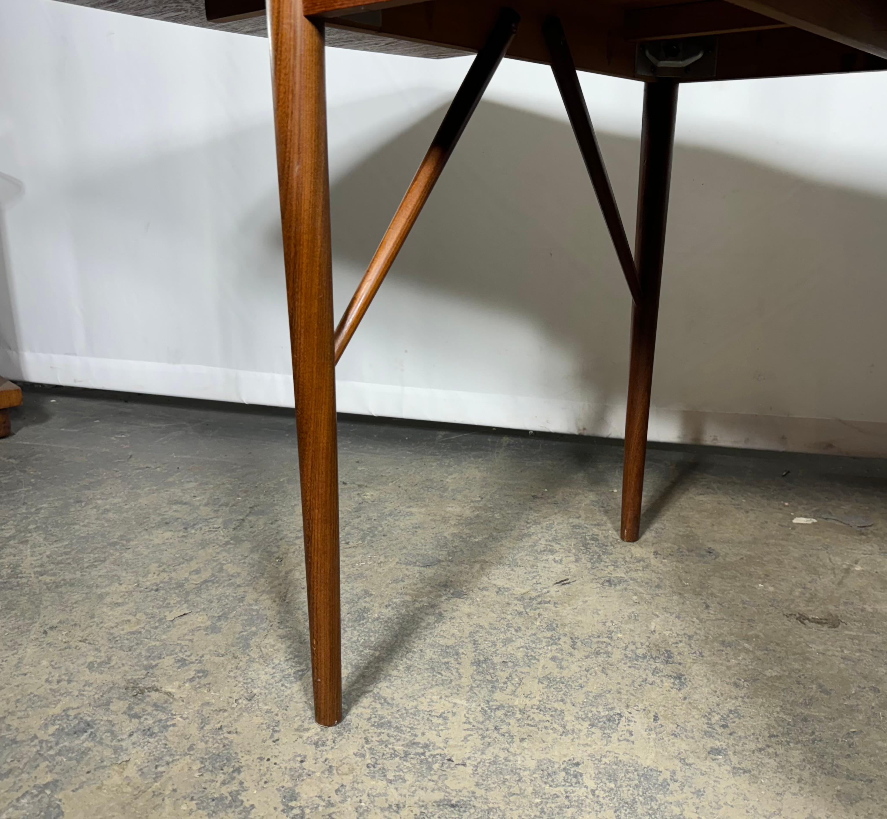Mid Century Danish Modern Arne Vodder Teak Drop Leaf Desk / Denmark 1