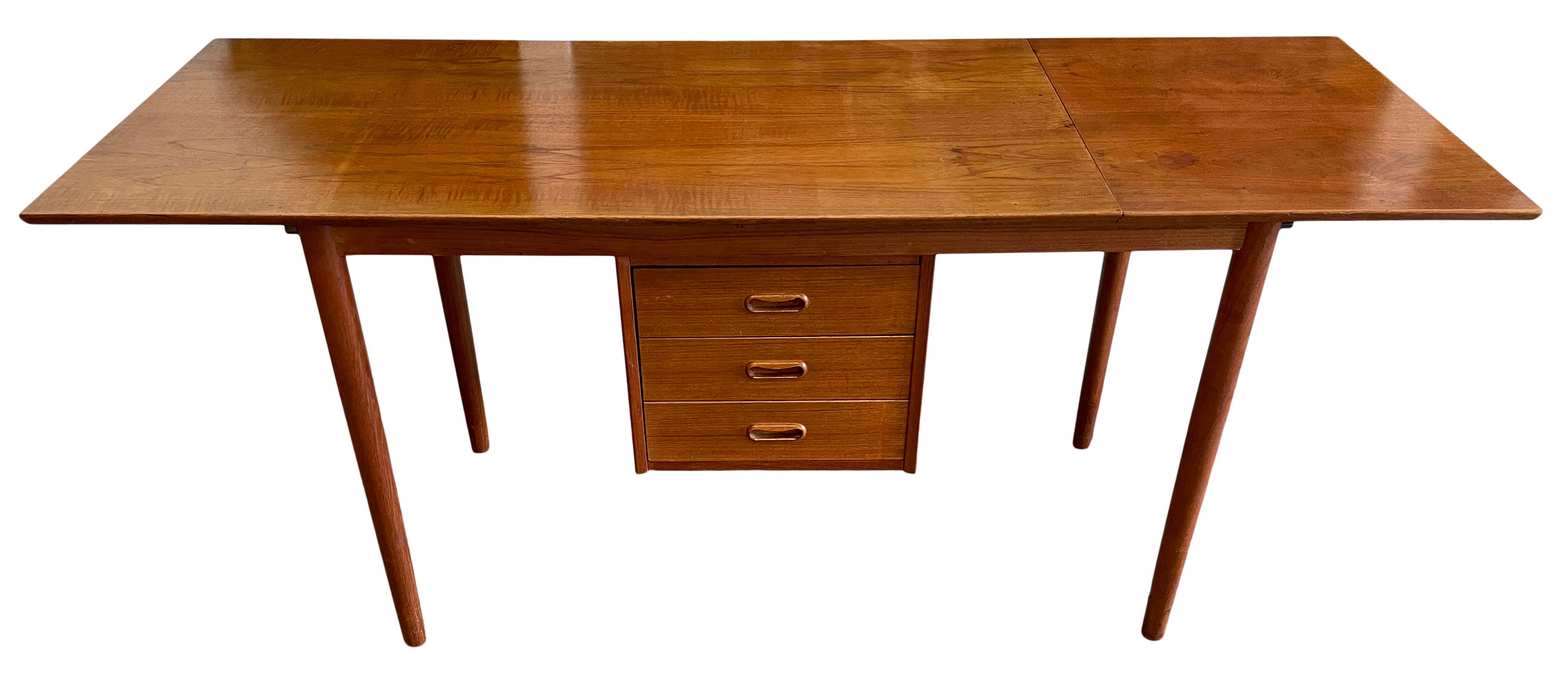 Mid Century Danish Modern Arne Vodder Teak Drop Leaf Desk für H.Sigh Denmark im Angebot 6