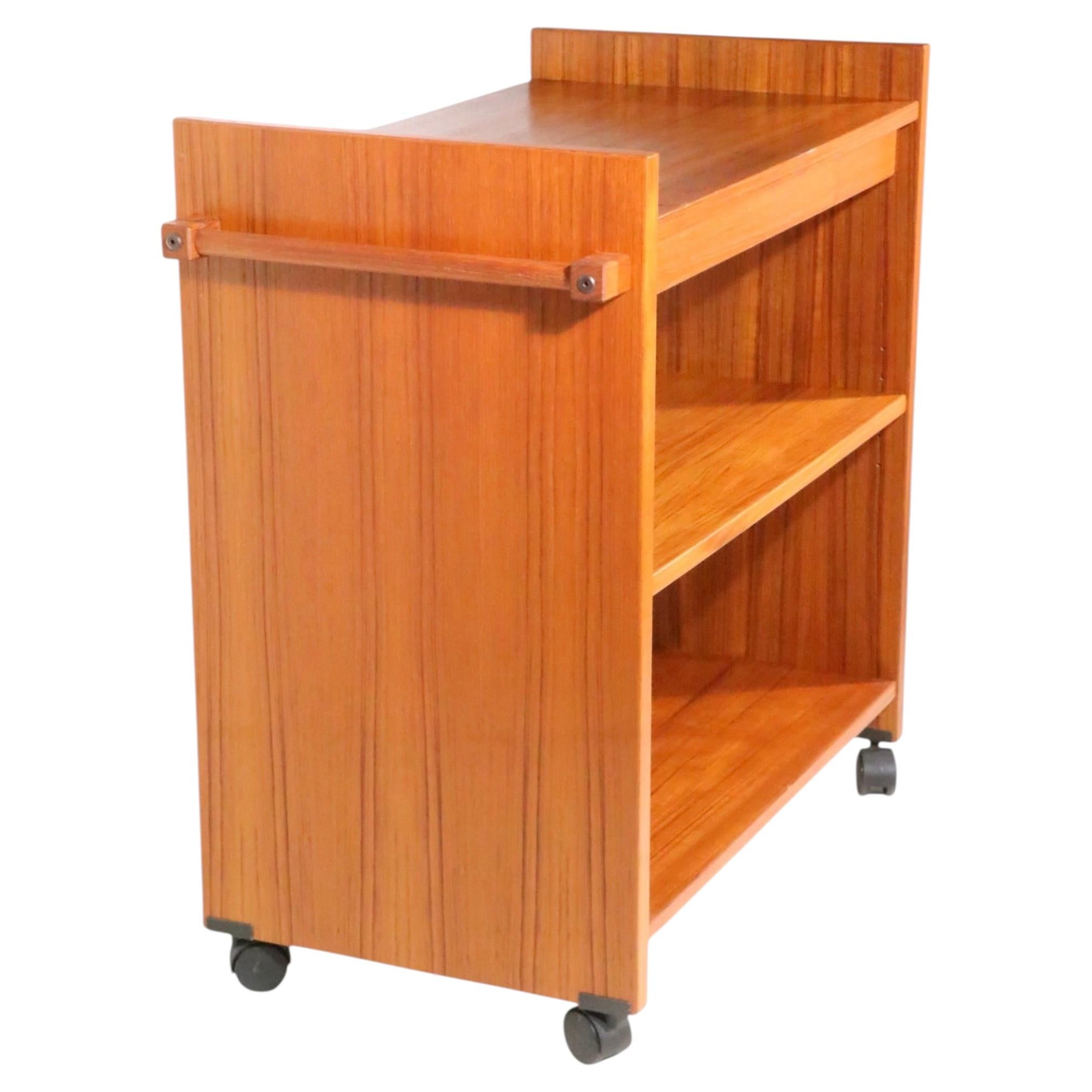 Mid Century Danish Modern Bar Serving Cart By PBJ Mobler c. 1970's