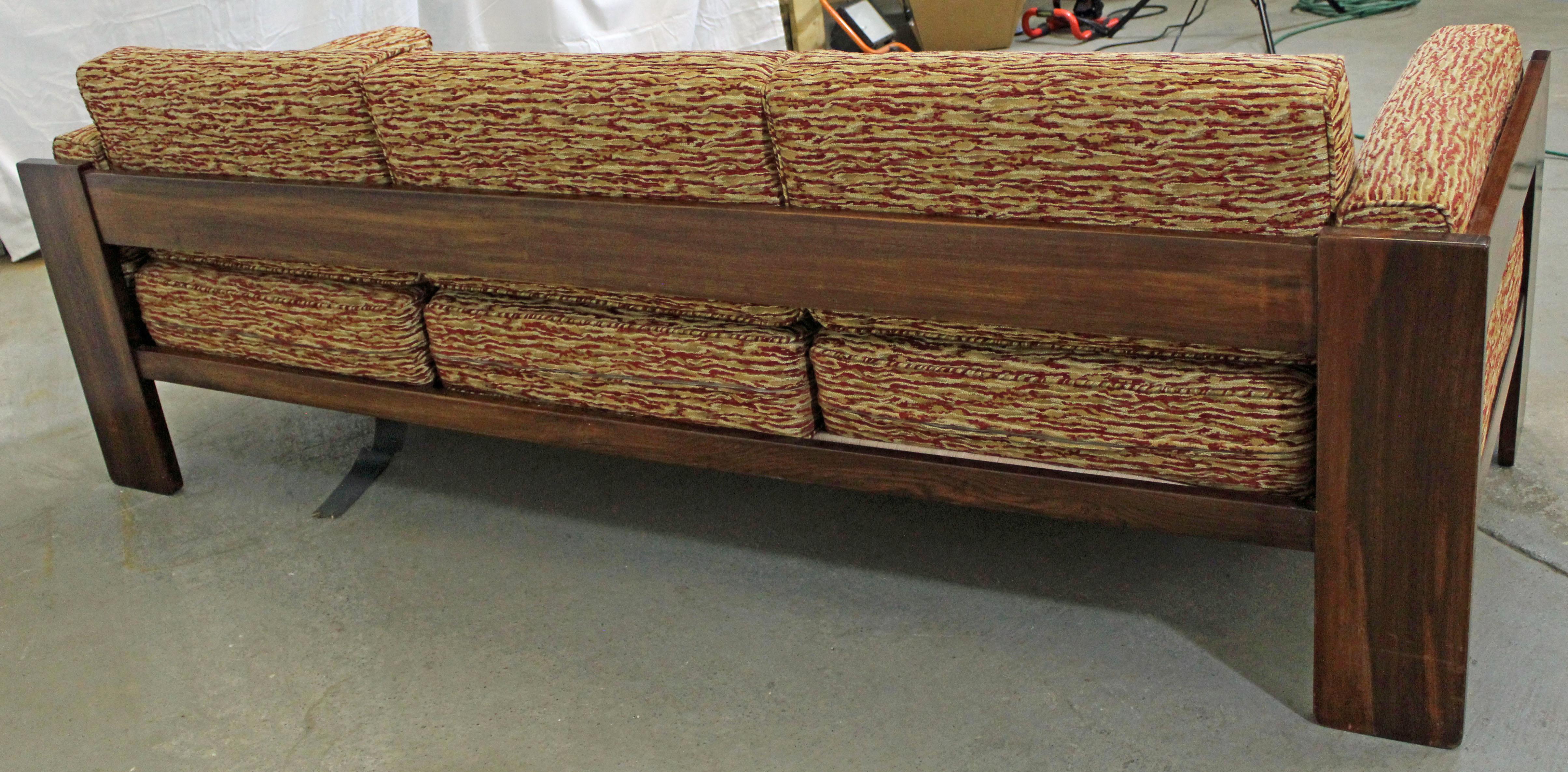 American Midcentury Danish Modern 'Bastiano' Tobia Scarpa Style Rosewood Sofa