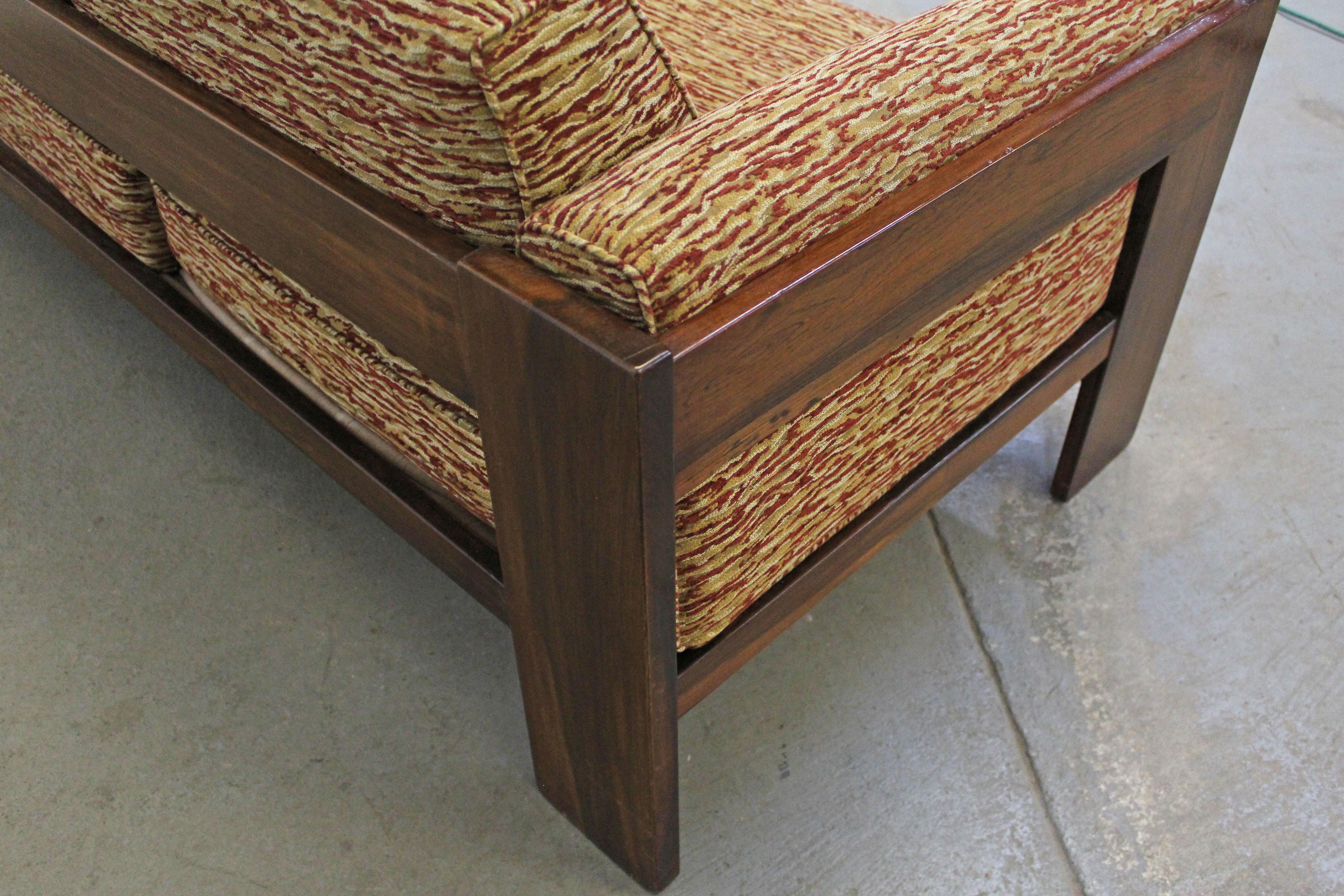 Upholstery Midcentury Danish Modern 'Bastiano' Tobia Scarpa Style Rosewood Sofa