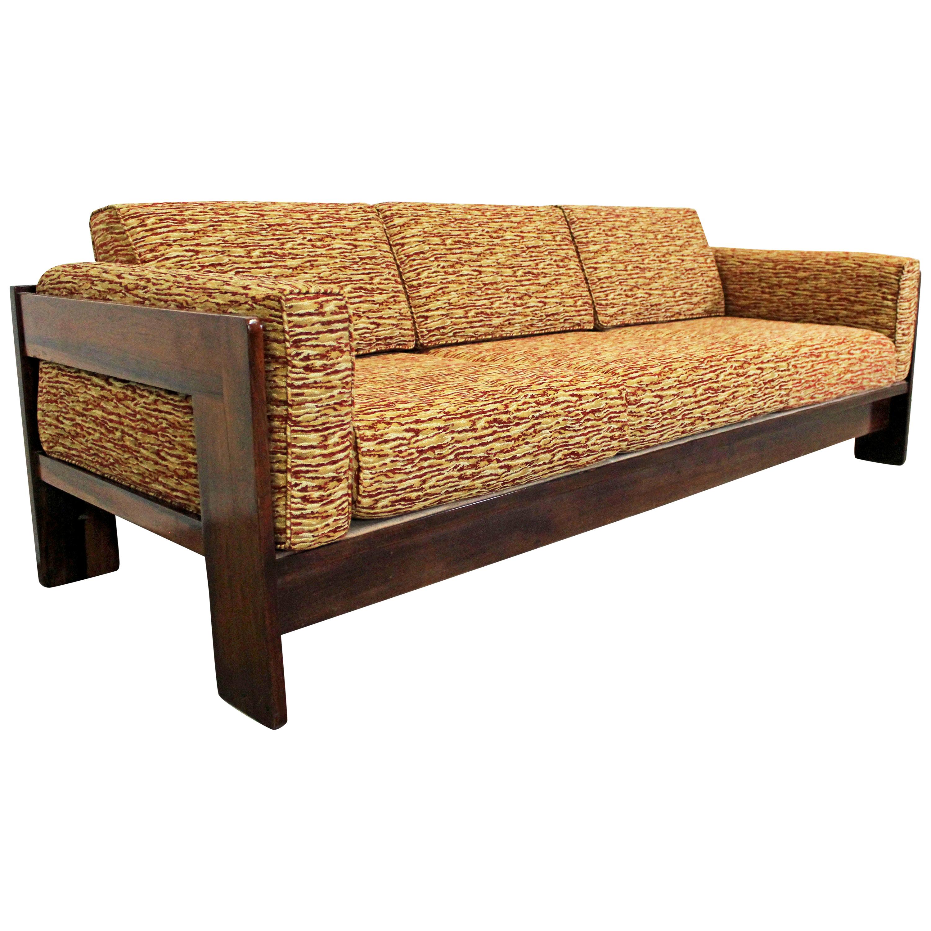Midcentury Danish Modern 'Bastiano' Tobia Scarpa Style Rosewood Sofa