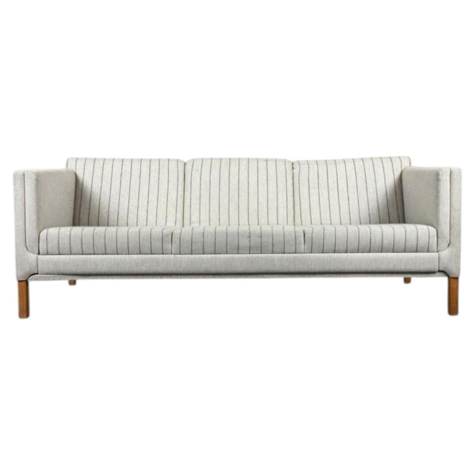 Mid century Danish Modern Beautiful striped wool 3 Seat Sofa by Erik Jørgensen