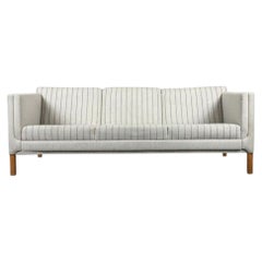 Moderno danés de mediados de siglo Precioso sofá de 3 plazas de lana a rayas de Erik Jørgensen