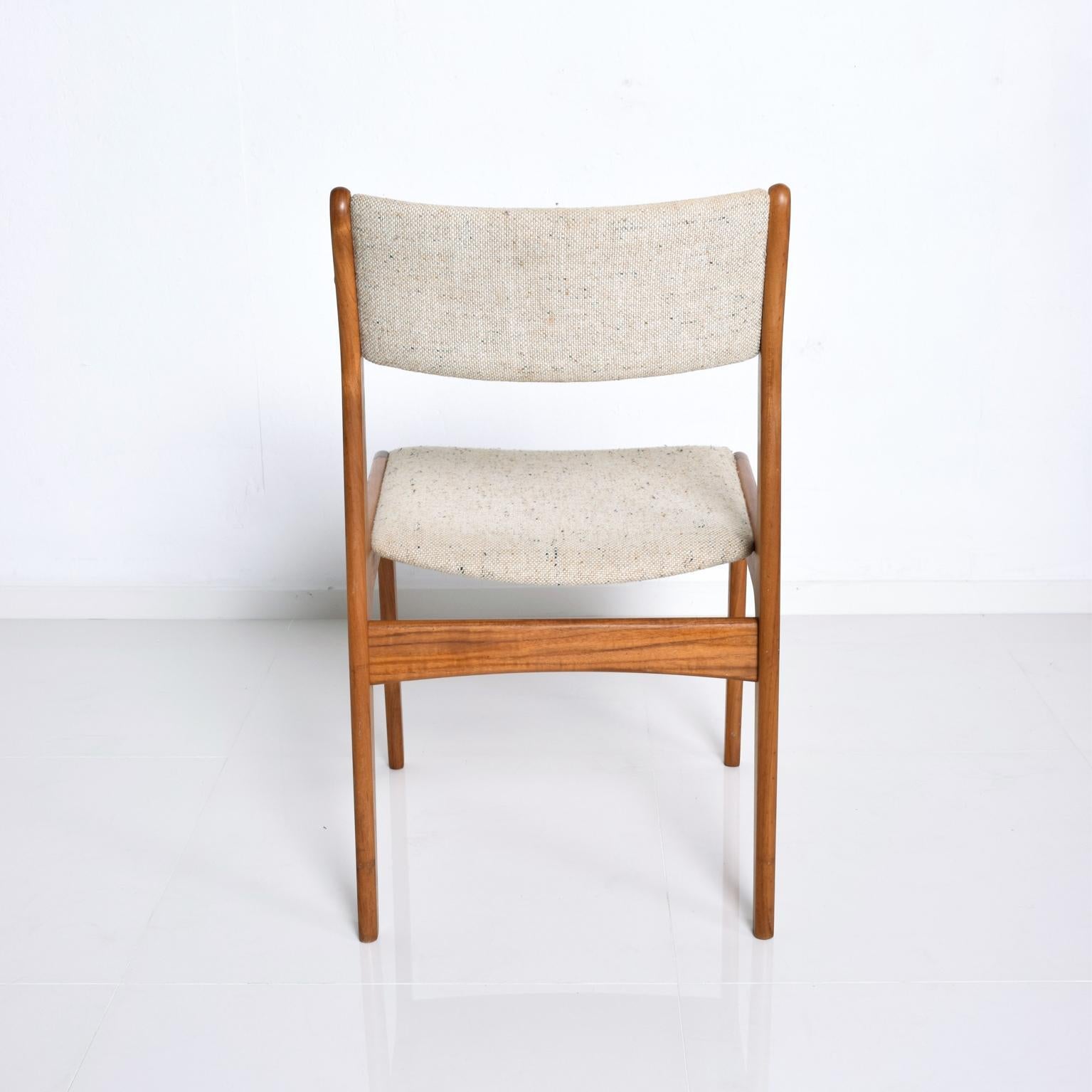 Cotton Midcentury Danish Modern Benny Linden Teak Dining Chairs, Set of 4