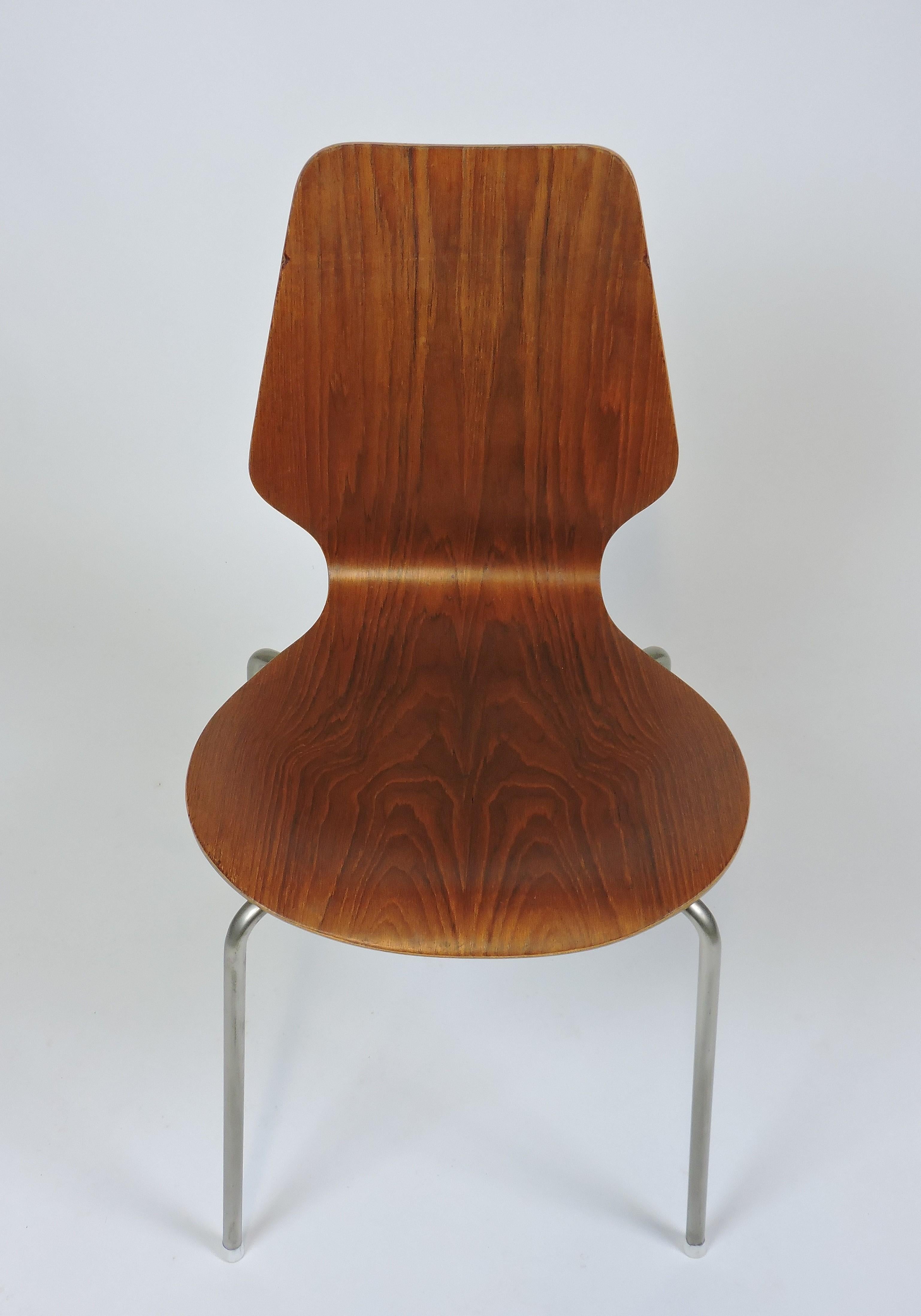 Danois Chaise de salle à manger, d'appoint ou de bureau en bois courbé danois moderne du milieu du siècle dernier en vente