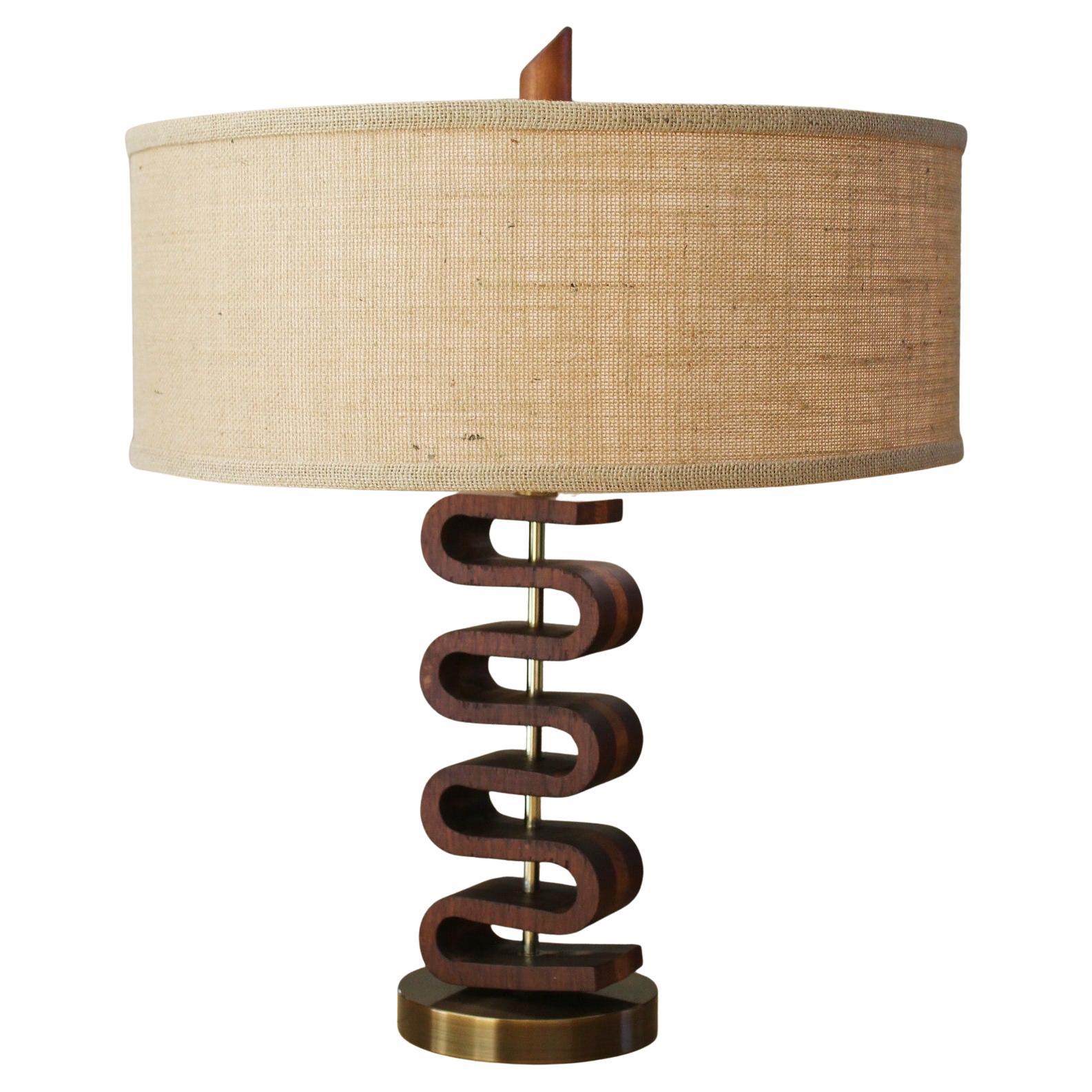 Mid Century Danish Modern Bentwood Lampe! Teak & Paldao Wood MCM Kagan Wegner Era im Angebot