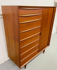Mid-Century Danish Modern Bernhard Pedersen & Son Teak Tambour Gentleman’s Chest