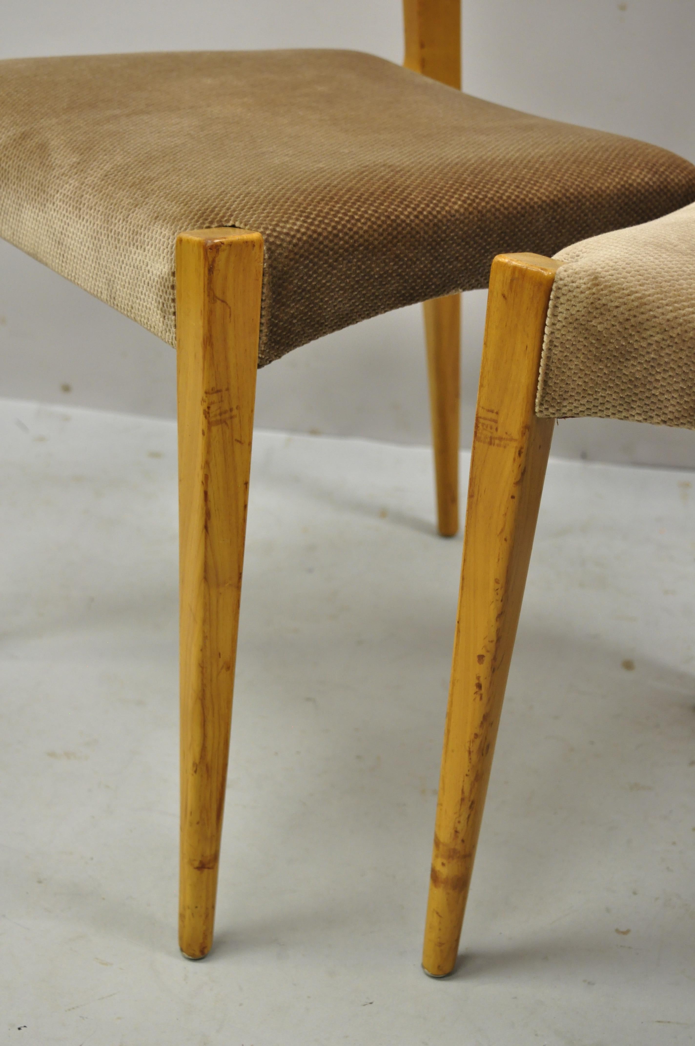 Mid Century Danish Modern Birch Wood Cane Back Dining Side Chairs, Set of 6 For Sale 3