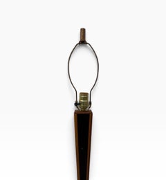 Mid-Century Danish Modern Black Accent Teak Floor Lamp