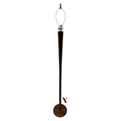 Mid-Century Danish Modern Black Accent Teak Floor Lamp